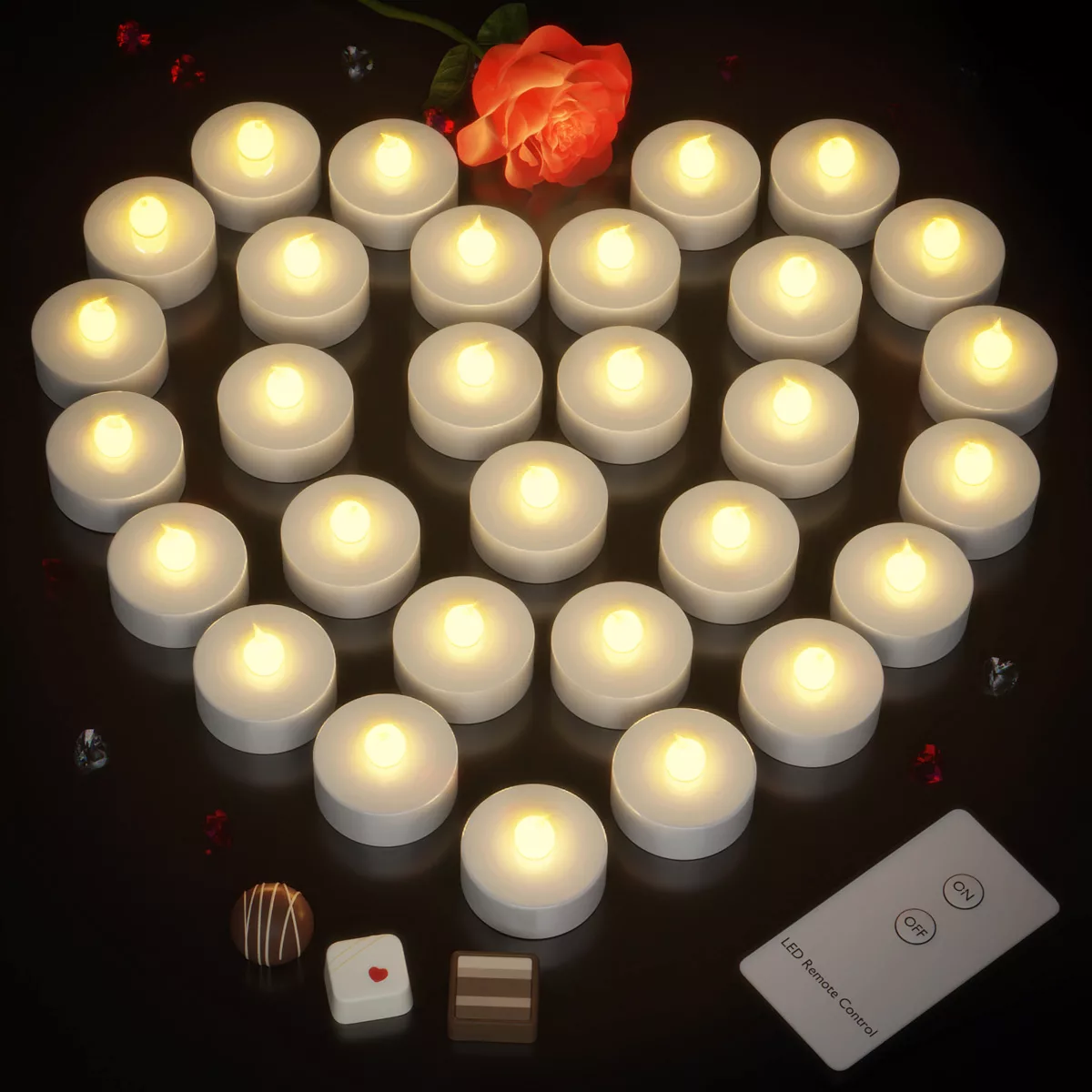 LED Teelichter 30er-Set Warmweiß mit Fernbedienung günstig online kaufen