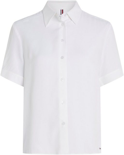 Tommy Hilfiger Kurzarmbluse ESSENTIAL FLUID SS SHIRT mit Metalllabel günstig online kaufen