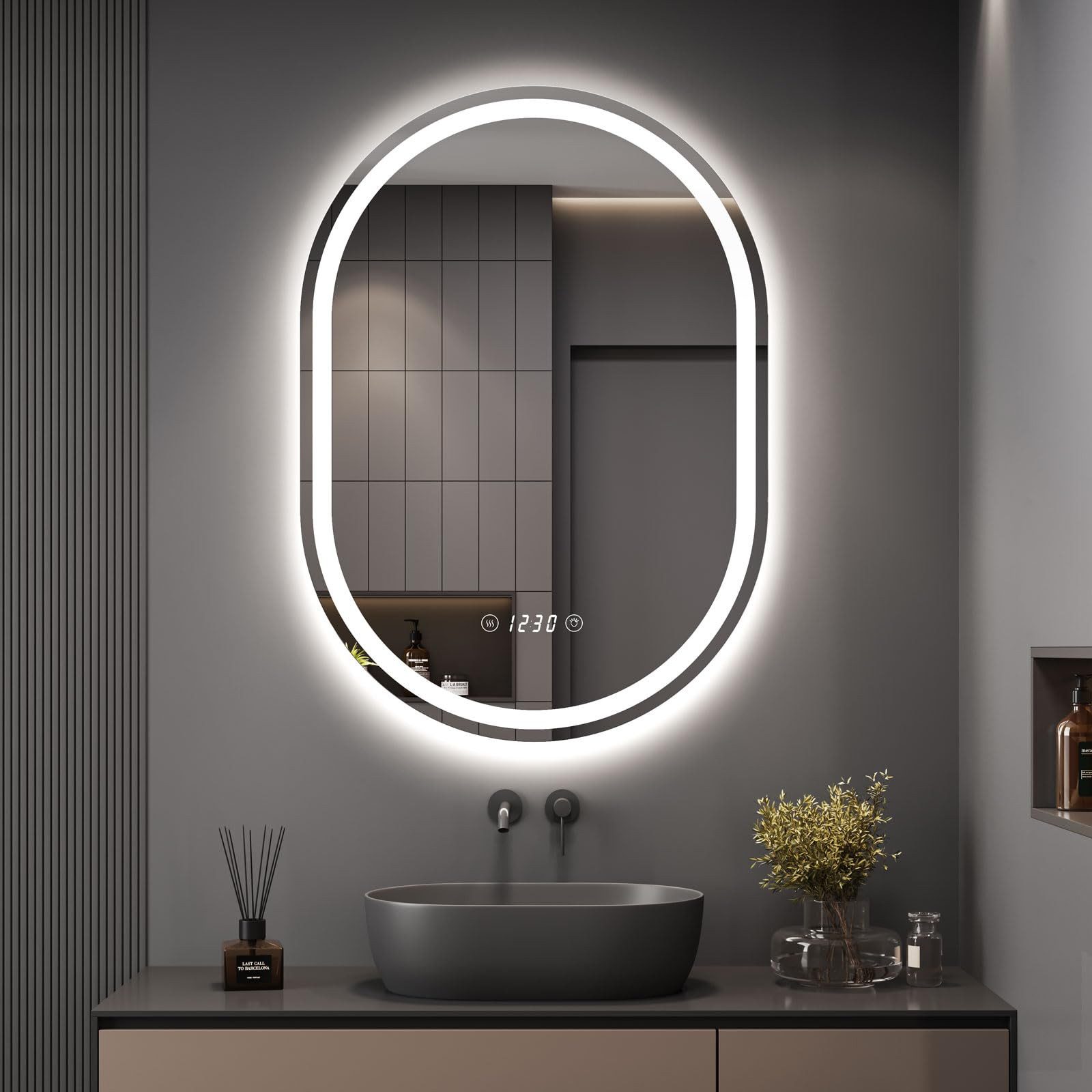 Dripex Badspiegel LED Oval Badezimmerspiegel mit günstig online kaufen