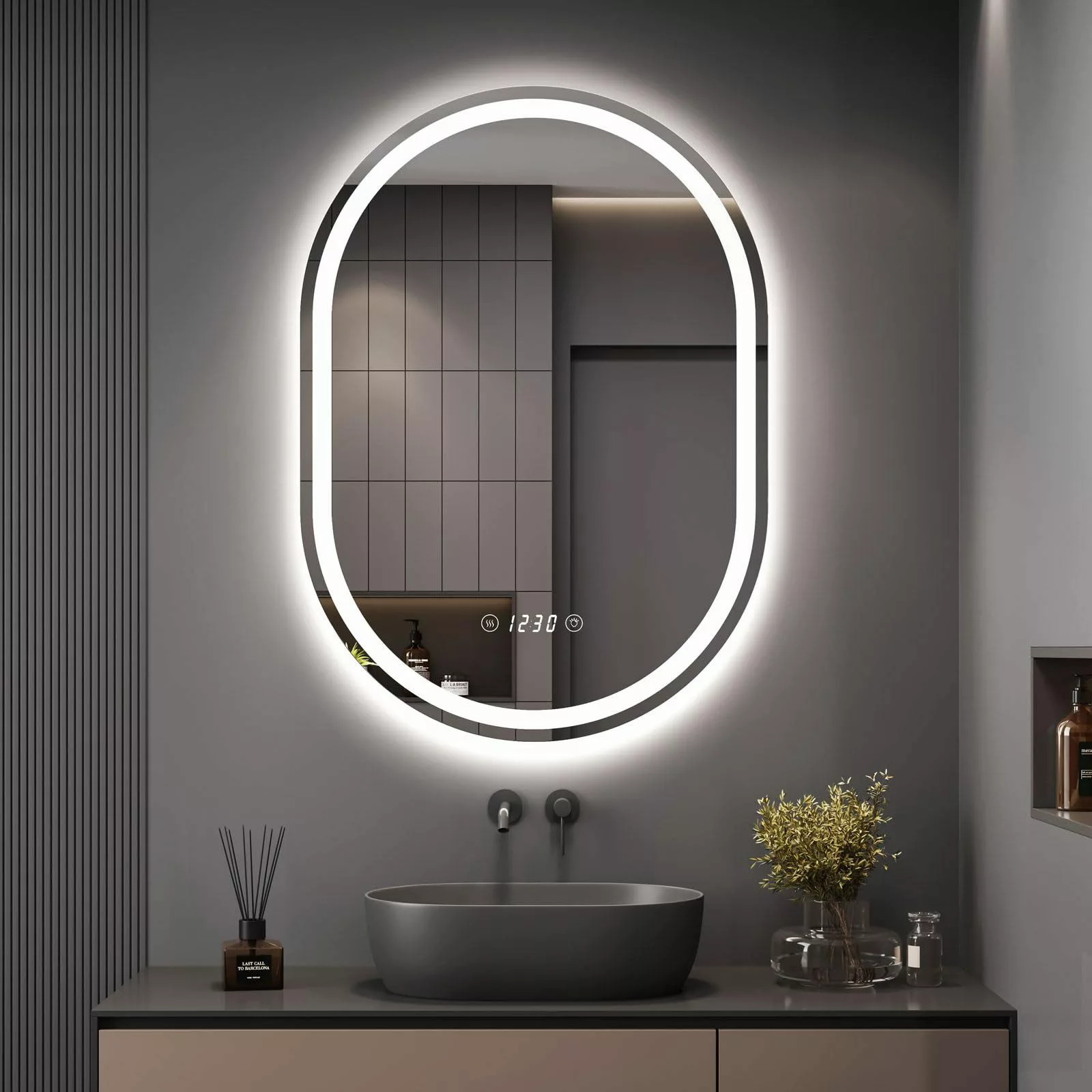 Dripex Badspiegel LED Oval Badezimmerspiegel mit günstig online kaufen