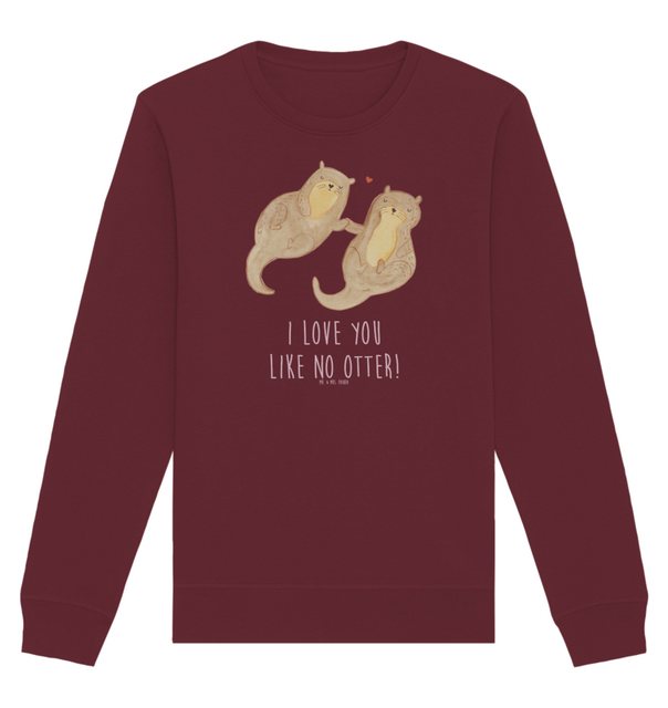 Mr. & Mrs. Panda Longpullover Größe XL Otter Hände halten - Burgundy - Gesc günstig online kaufen