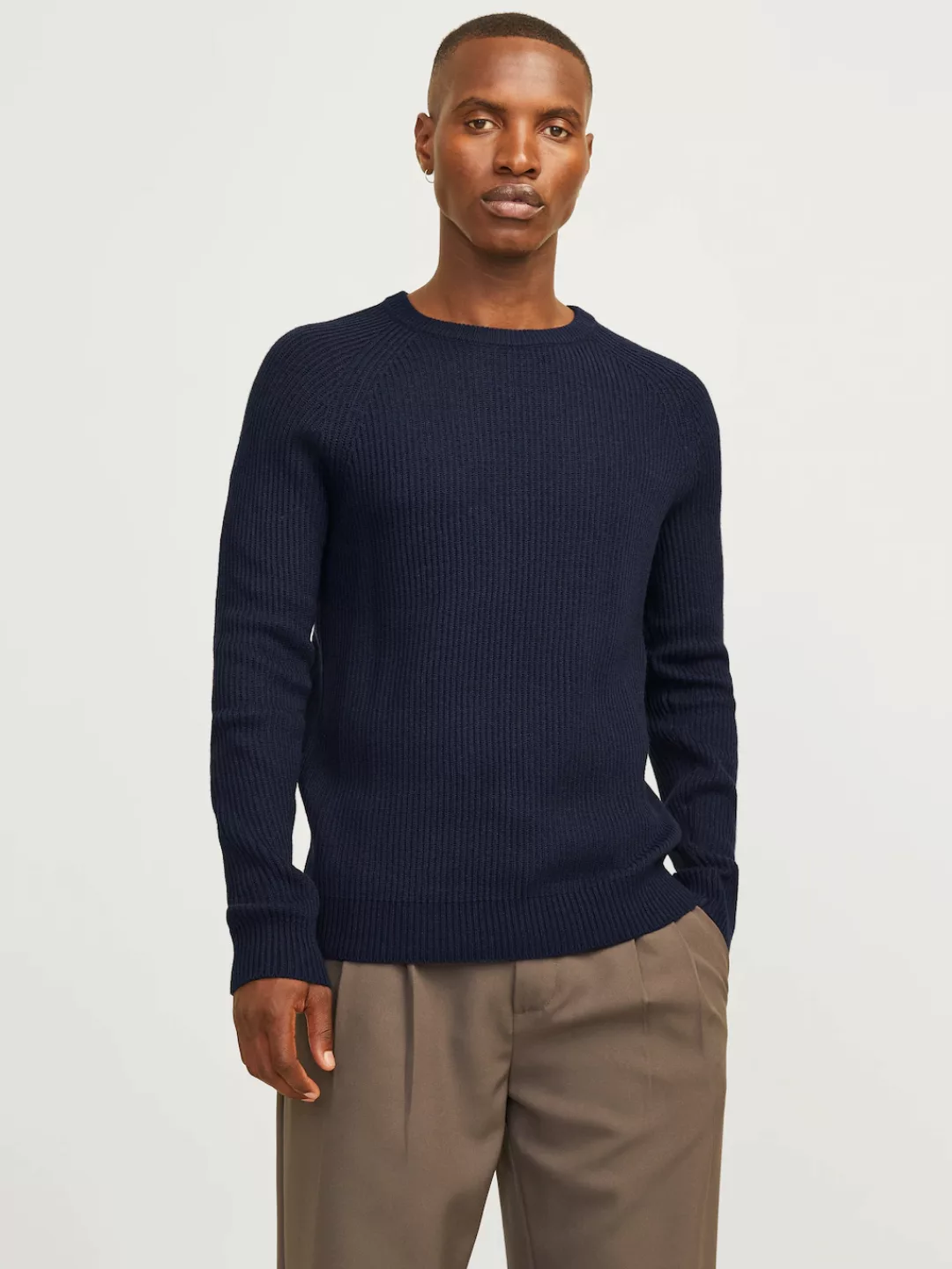 Jack & Jones Rundhalspullover "JJPANNEL KNIT CREW NECK AW24" günstig online kaufen