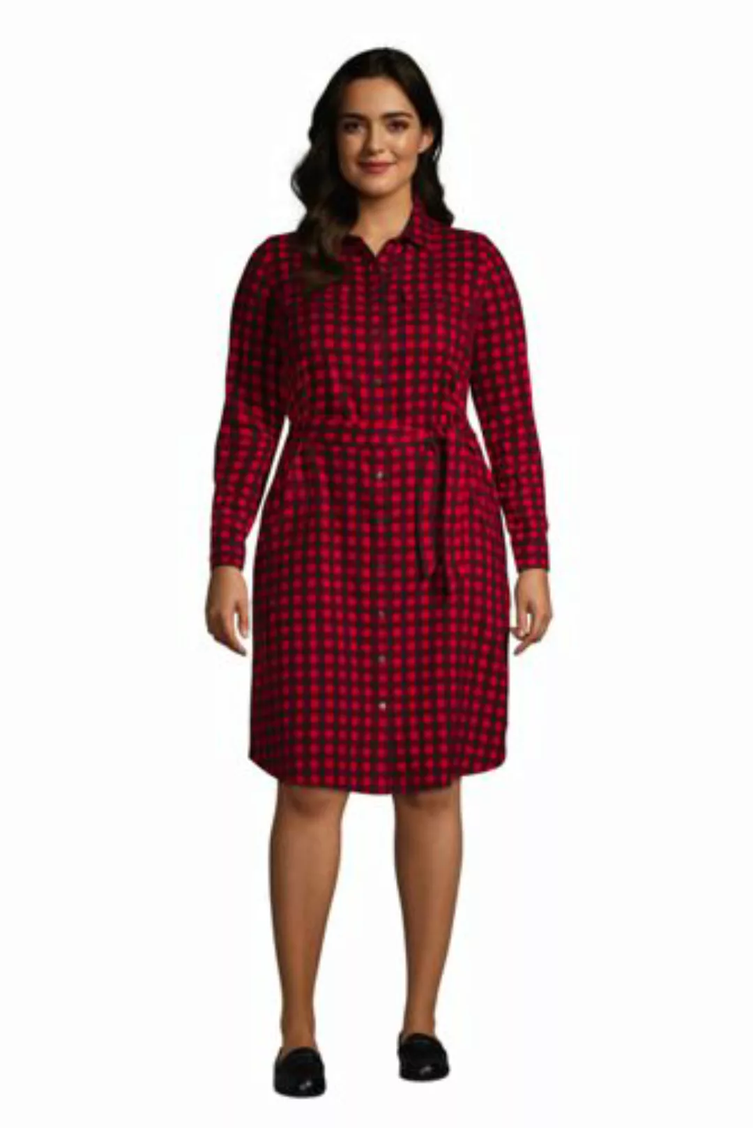 Blusenkleid aus Baumwoll-Flanell in großen Größen, Damen, Größe: 48-50 Plus günstig online kaufen