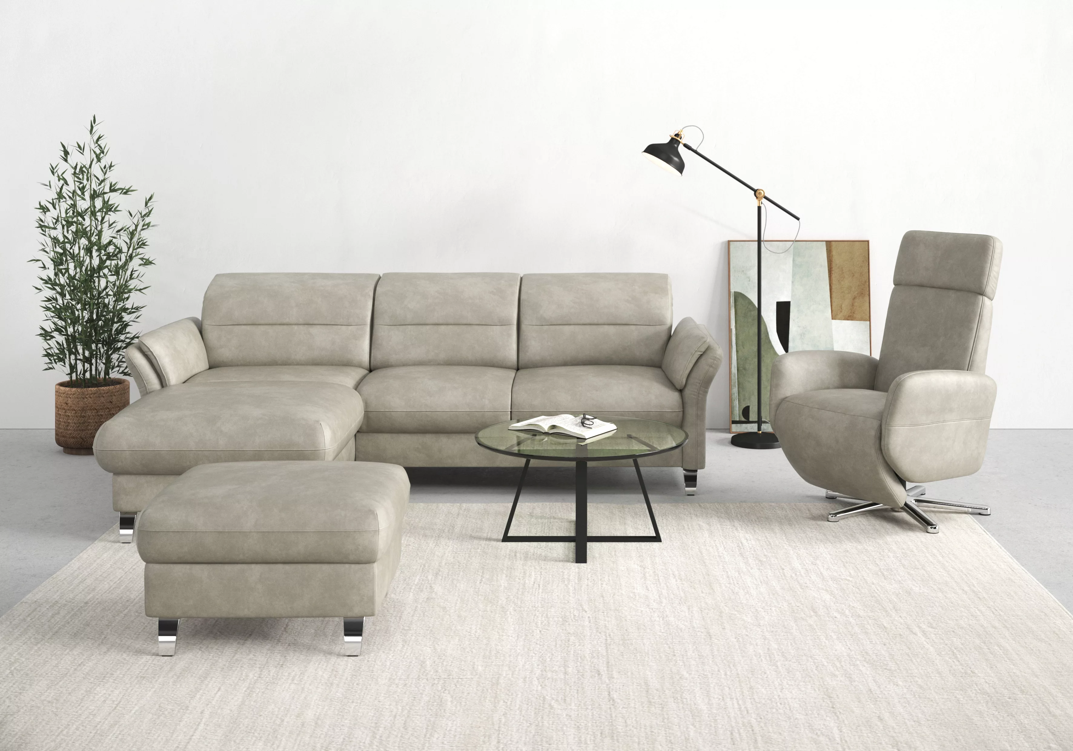 sit&more Ecksofa "Grenoble L-Form mit Federkern", wahlweise mit Bettfunktio günstig online kaufen