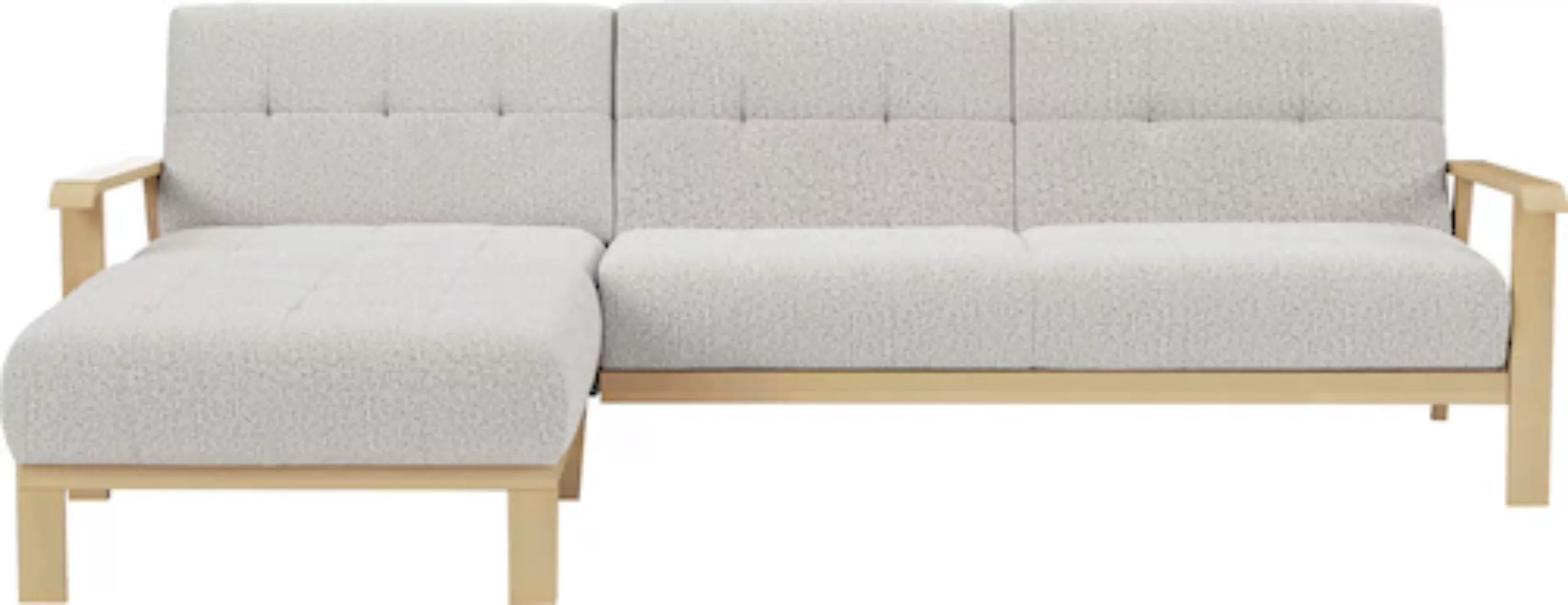 sit&more Ecksofa »Billund L-Form«, Armlehnen aus Buchenholz in natur, versc günstig online kaufen