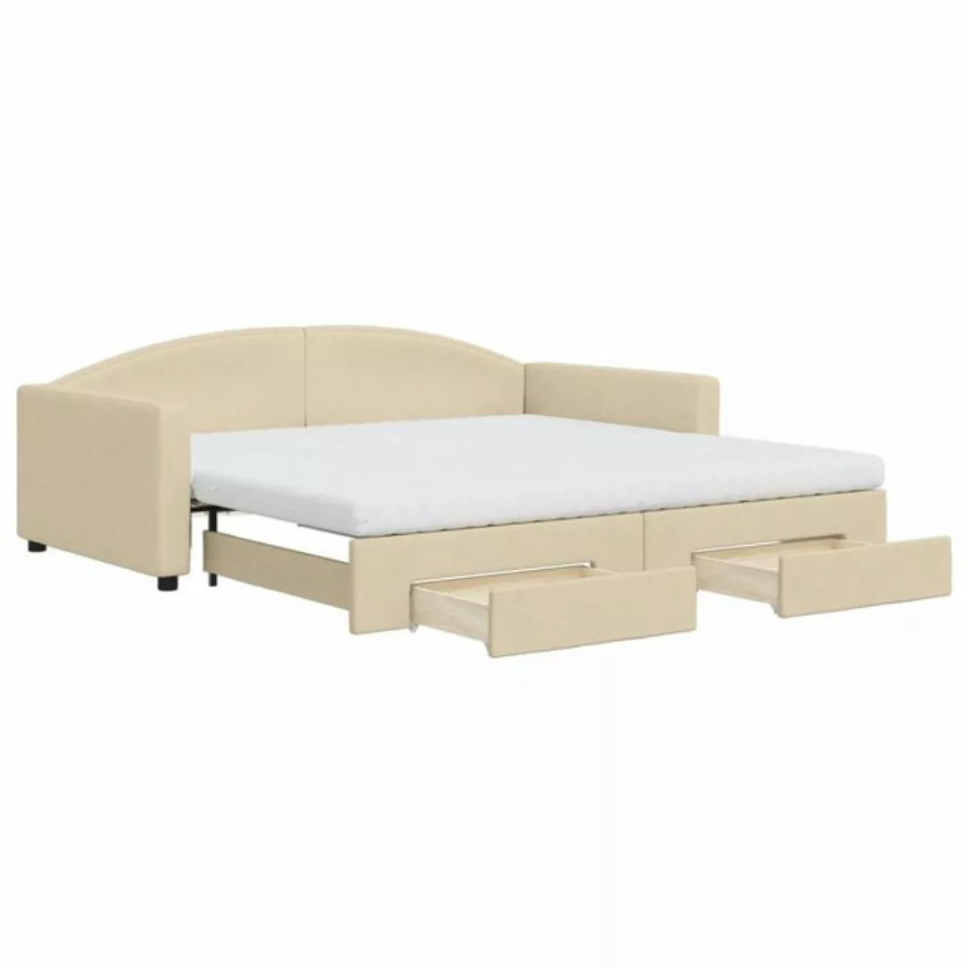 vidaXL Gästebett Gästebett Tagesbett Ausziehbar mit Schubladen Creme 100x20 günstig online kaufen