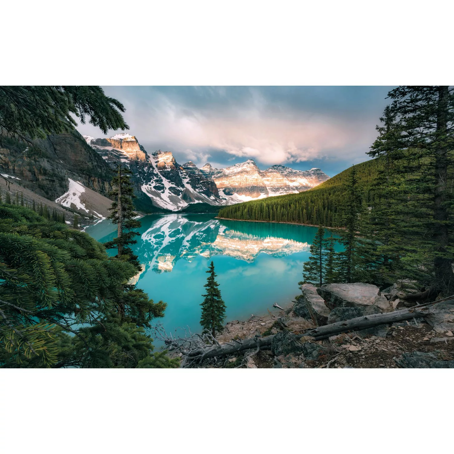 KOMAR Vlies Fototapete - Magic Moraine Morning - Größe 450 x 280 cm mehrfar günstig online kaufen