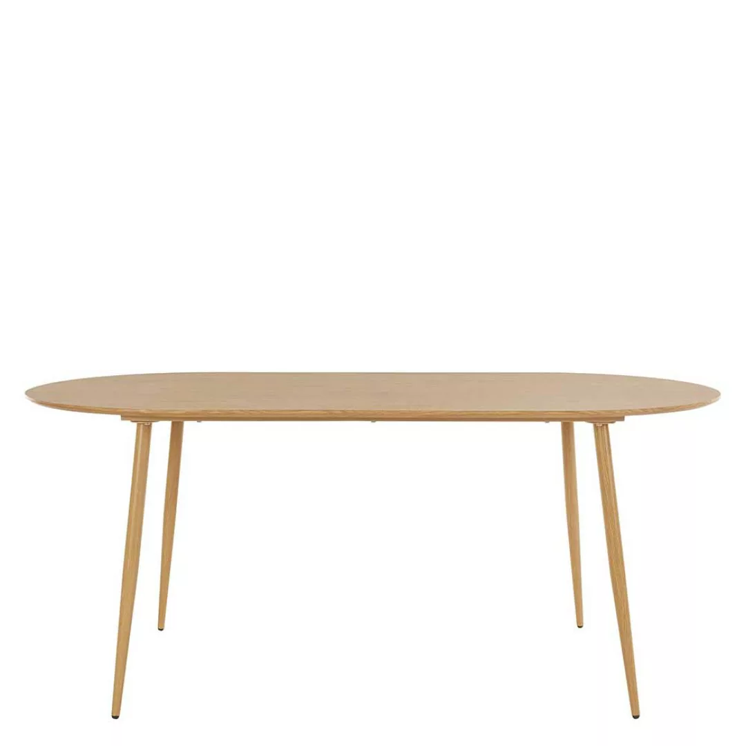 Esszimmer Tisch Skandi Design in Eichefarben ovaler Tischplatte günstig online kaufen