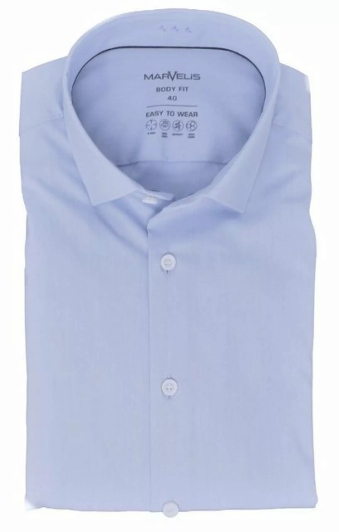 MARVELIS Businesshemd Easy To Wear Hemd - Body Fit - Langarm - Einfarbig - günstig online kaufen