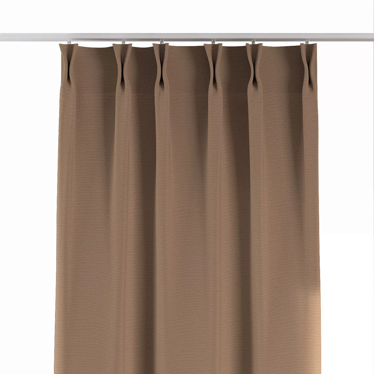 Vorhang mit flämischen 2-er Falten, hellbraun, Quadro (136-09) günstig online kaufen