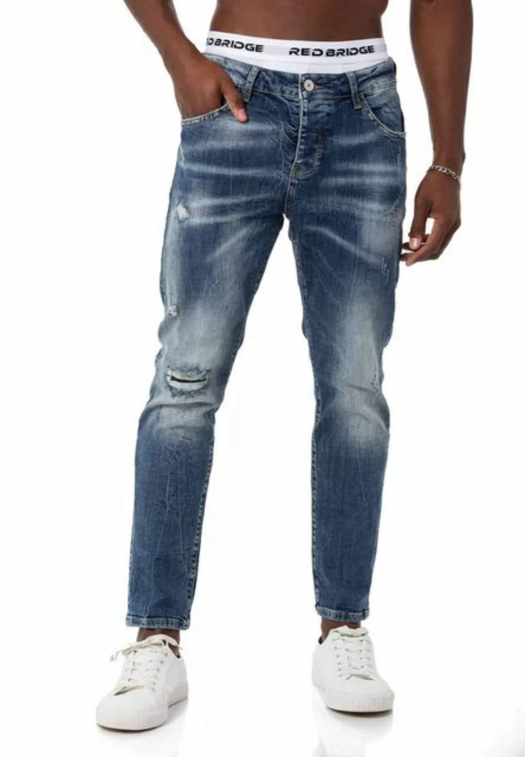 RedBridge Slim-fit-Jeans Hose Straight Leg Denim Pants Blau W31 L34 Distres günstig online kaufen