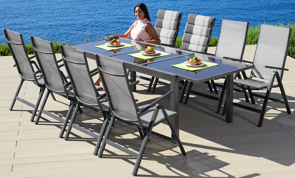 MERXX Garten-Essgruppe "Amalfi", inkl. 8 Stühlen und ausziehbarem Tisch (18 günstig online kaufen