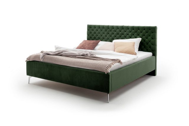 meise.möbel Polsterbett aus Samt in dunkelgrün (LxB: 200x160 cm) günstig online kaufen