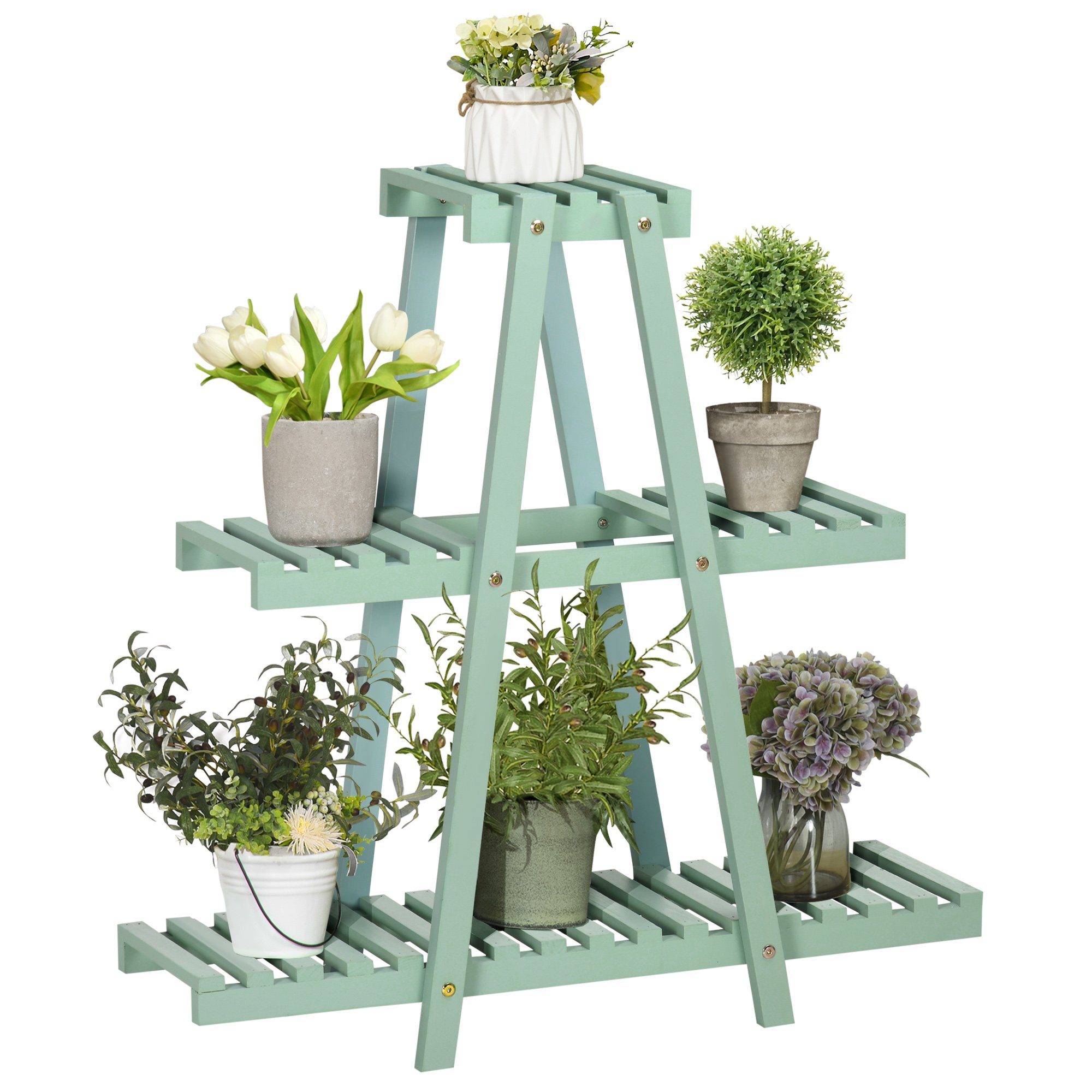 Outsunny Pflanzentreppe Blumenregal mit 3 Ebenen, günstig online kaufen