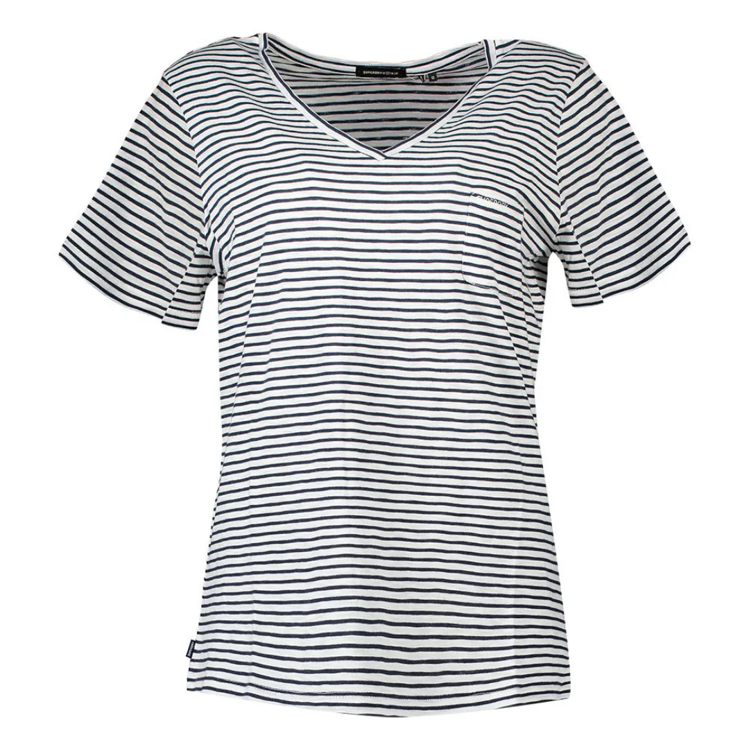 Superdry Pocket V Neck Kurzarm T-shirt S Navy Breton günstig online kaufen