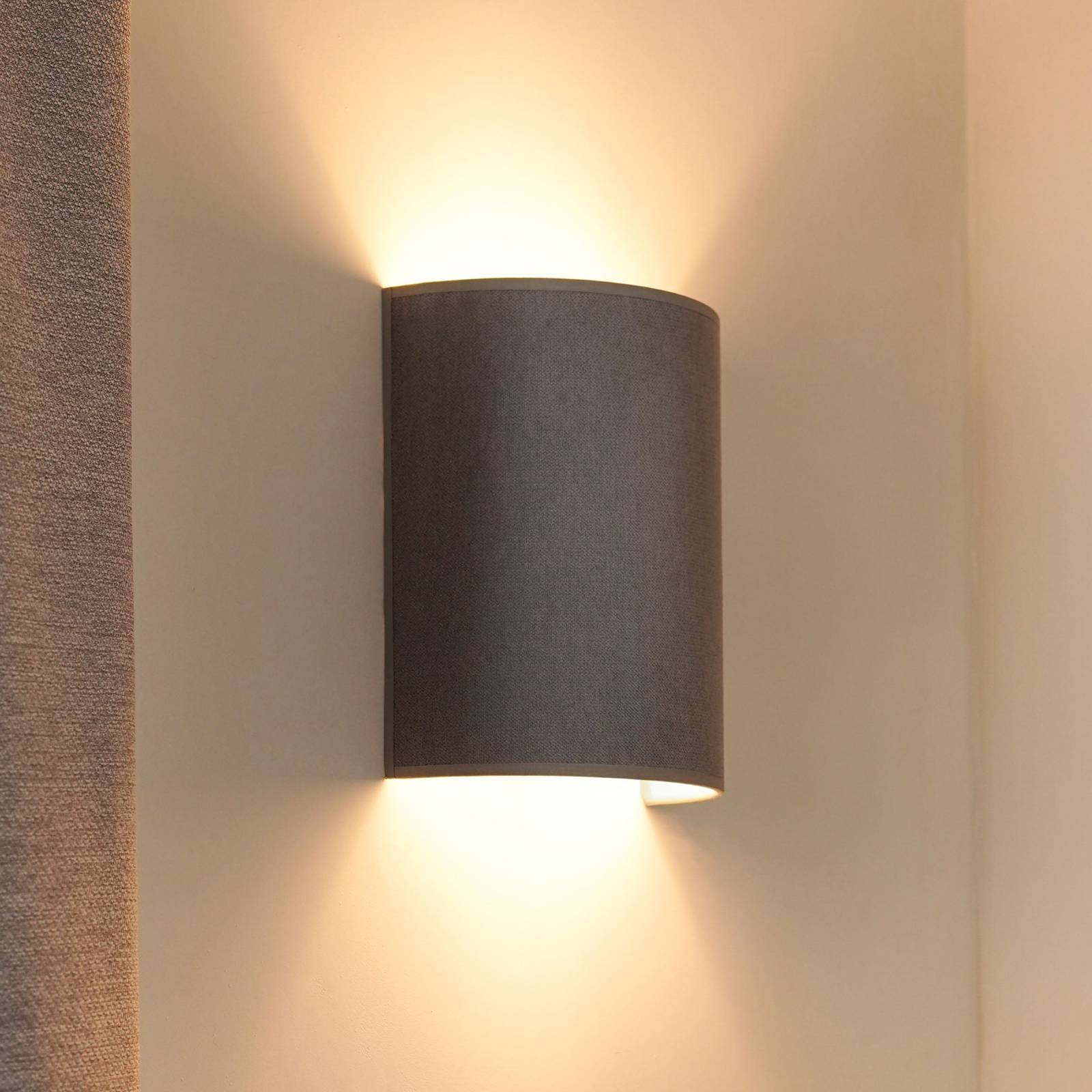 Wandleuchte Semi Circle, Soro, grau, E27 günstig online kaufen