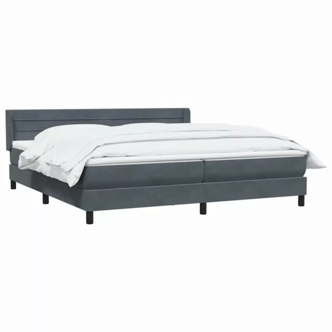 vidaXL Bett Boxspringbett mit Matratze Dunkelgrau 200x220 cm Samt günstig online kaufen