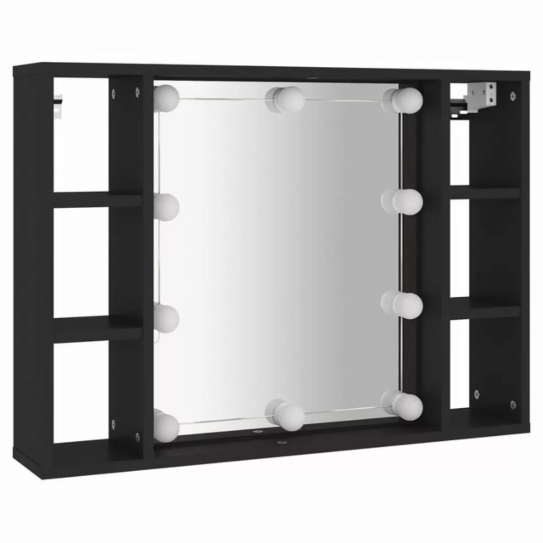 vidaXL Badezimmerspiegelschrank Spiegelschrank mit LED Schwarz 76x15x55 cm günstig online kaufen