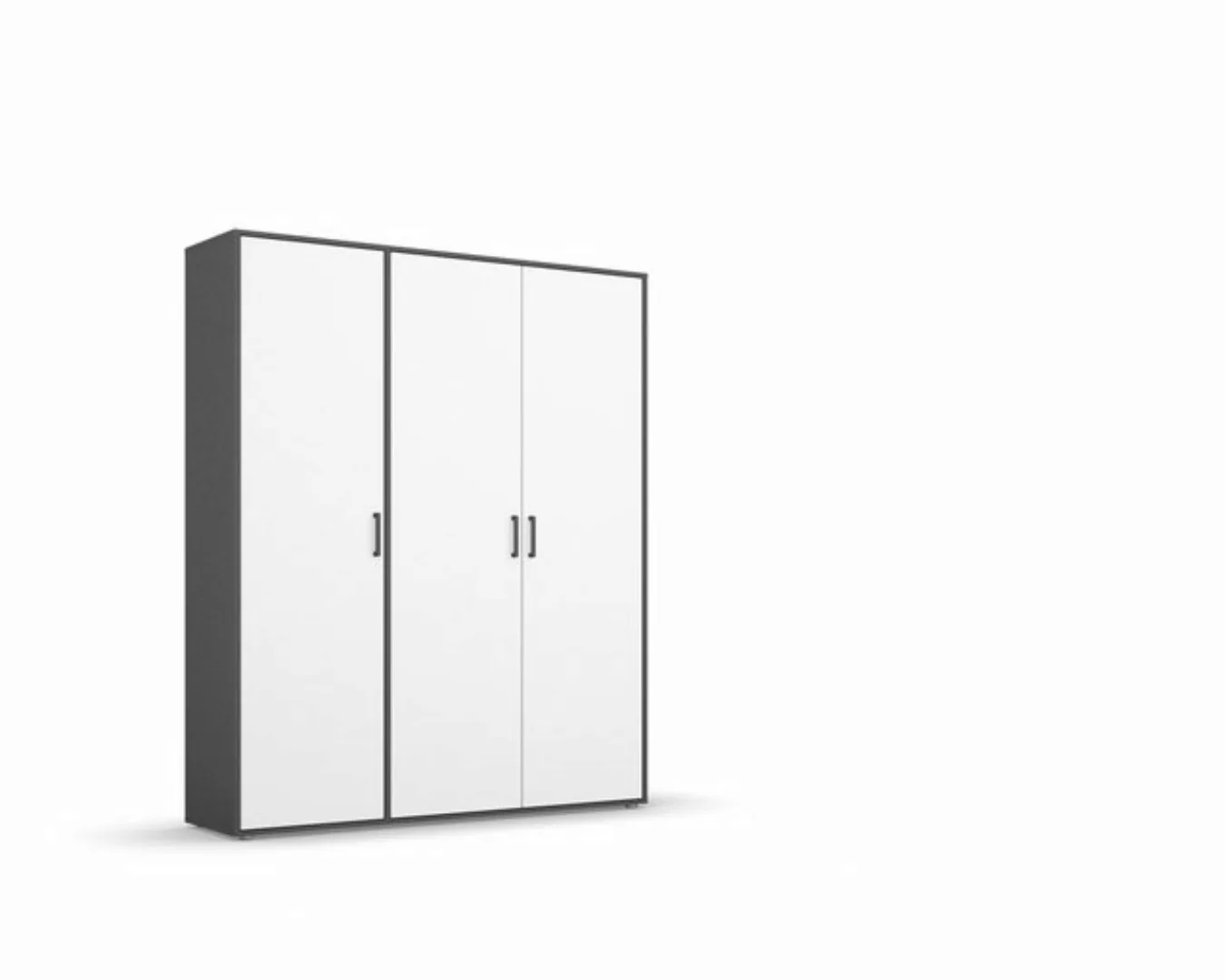 freiraum Drehtürenschrank Voyager 3 Türen, 4 Böden, 1 Stange, weiß / grau - günstig online kaufen