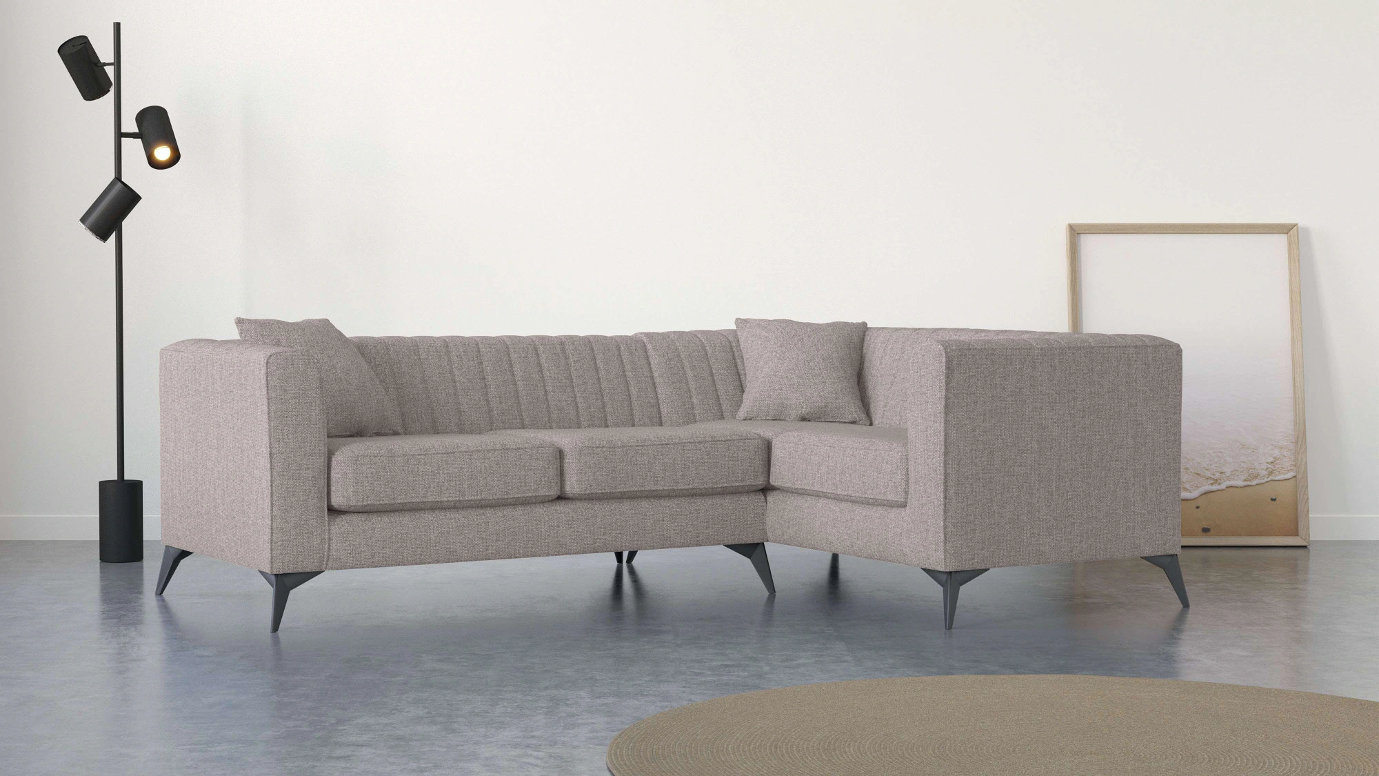 Places of Style Ecksofa "MATTHEW L-Form ideal für kleine Räume, Maße B/T/H: günstig online kaufen