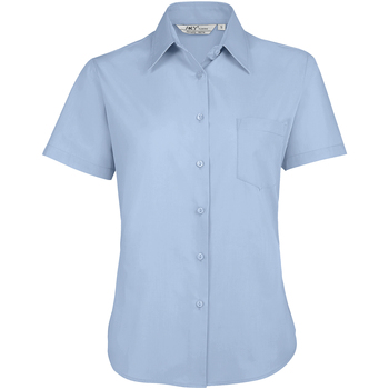 Sols  Blusen ESCAPE WOMENN-CAMISA POPELÍN MUJER MANGA CORTA-Corte ceñido günstig online kaufen