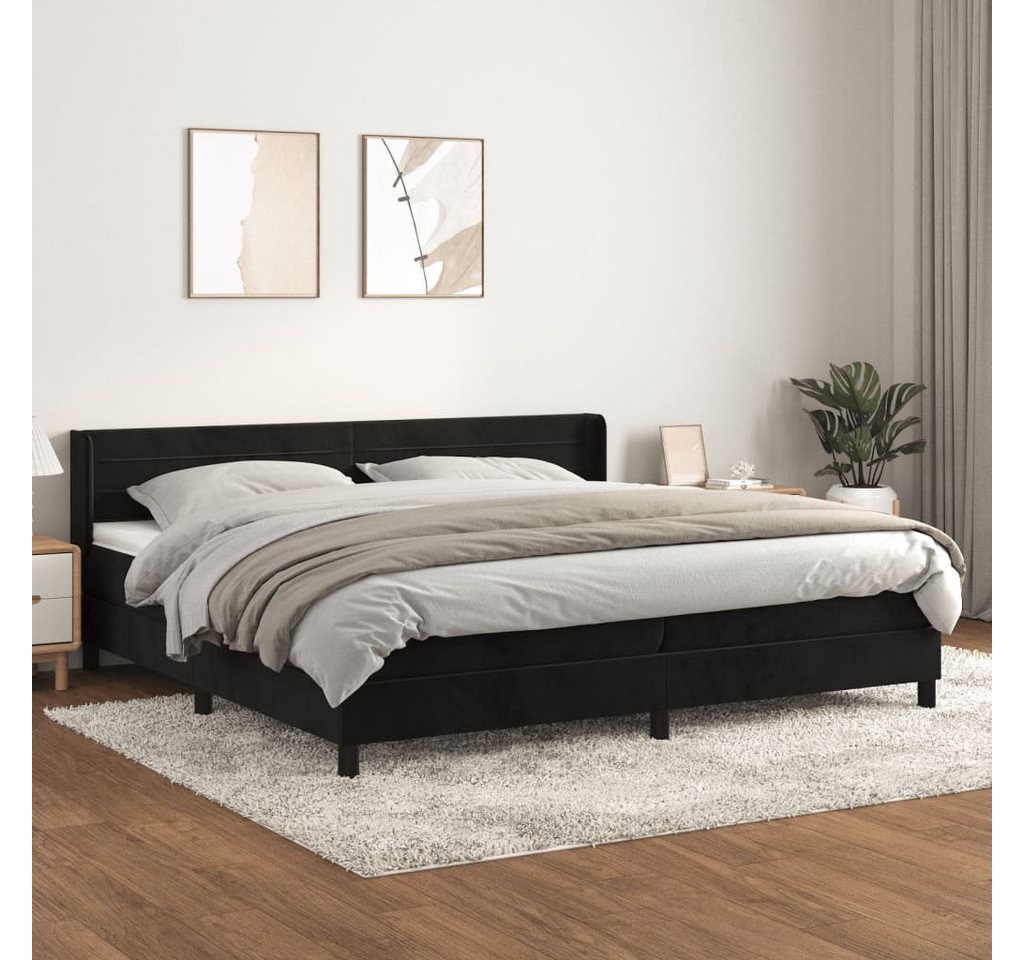 vidaXL Boxspringbett Boxspringbett mit Matratze Schwarz 200x200 cm Samt Bet günstig online kaufen