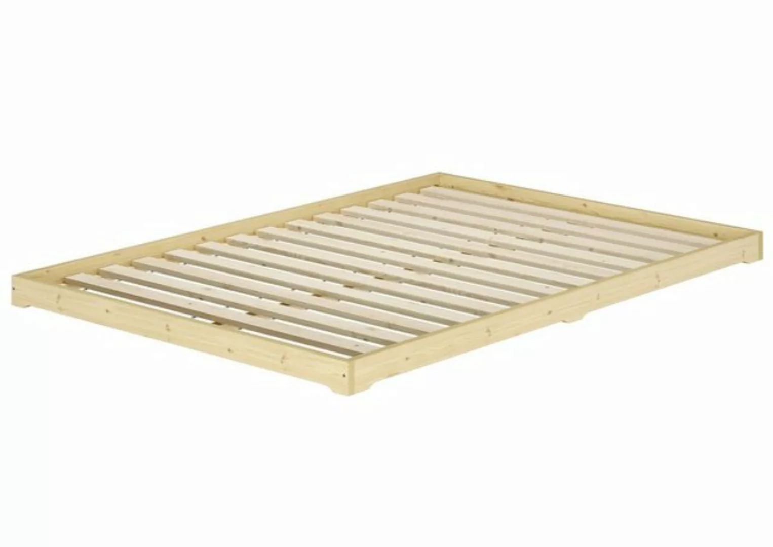 ERST-HOLZ Stapelbett Futonbett Massivholz extra niedrig Fichte geölt 140x20 günstig online kaufen