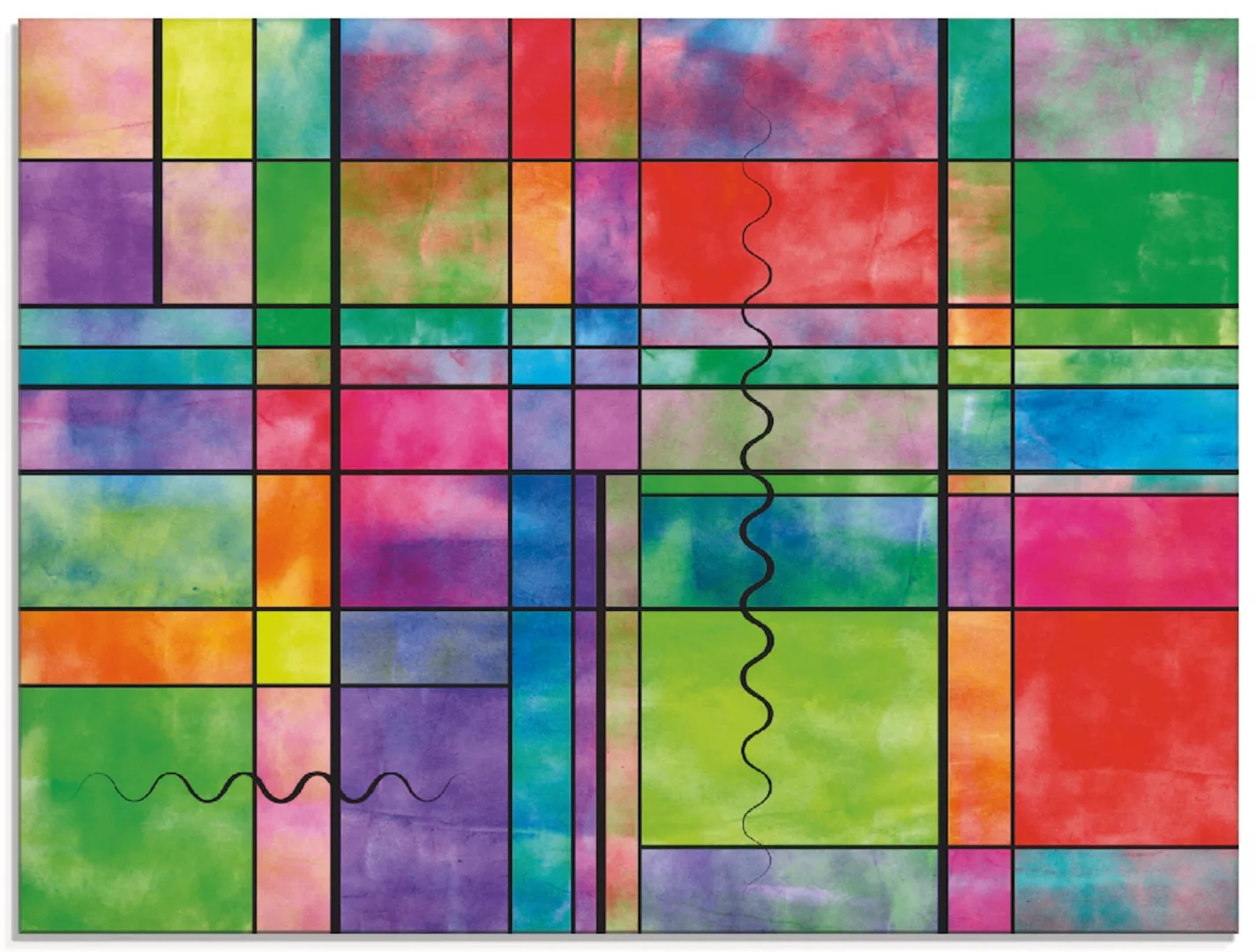 Artland Glasbild »Bunt Abstrakt«, Muster, (1 St.) günstig online kaufen