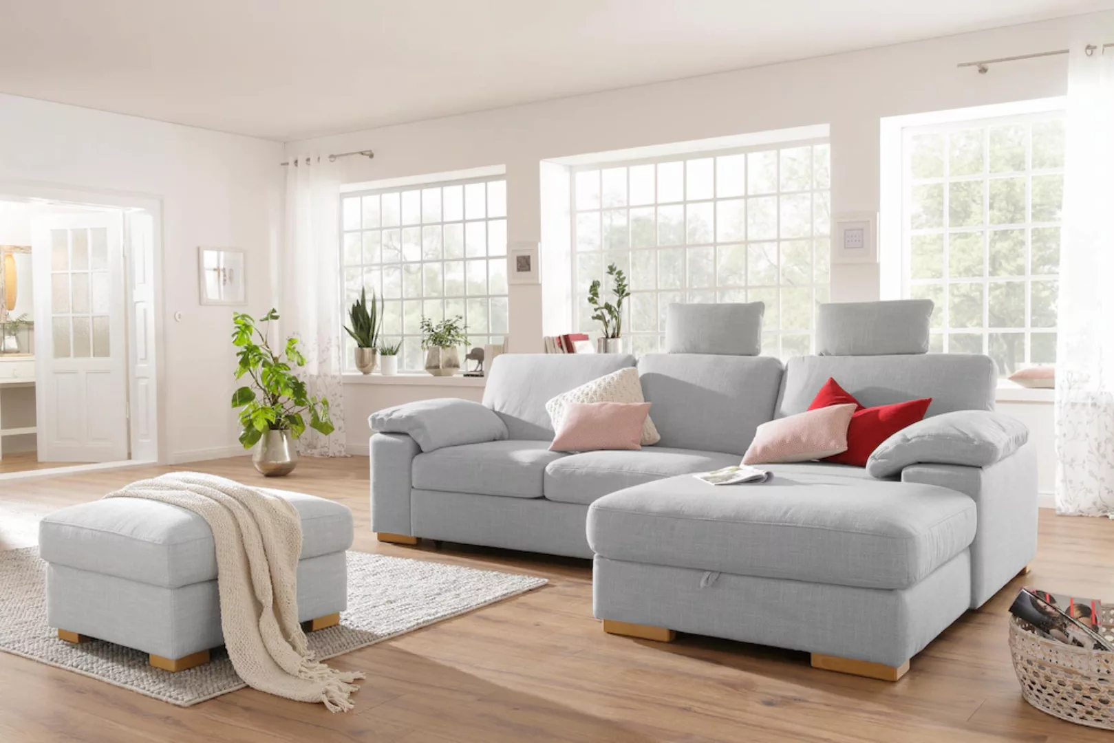 Home affaire Ecksofa Ventura L-Form, wahlweise mit Bettfunktion und Bettfun günstig online kaufen