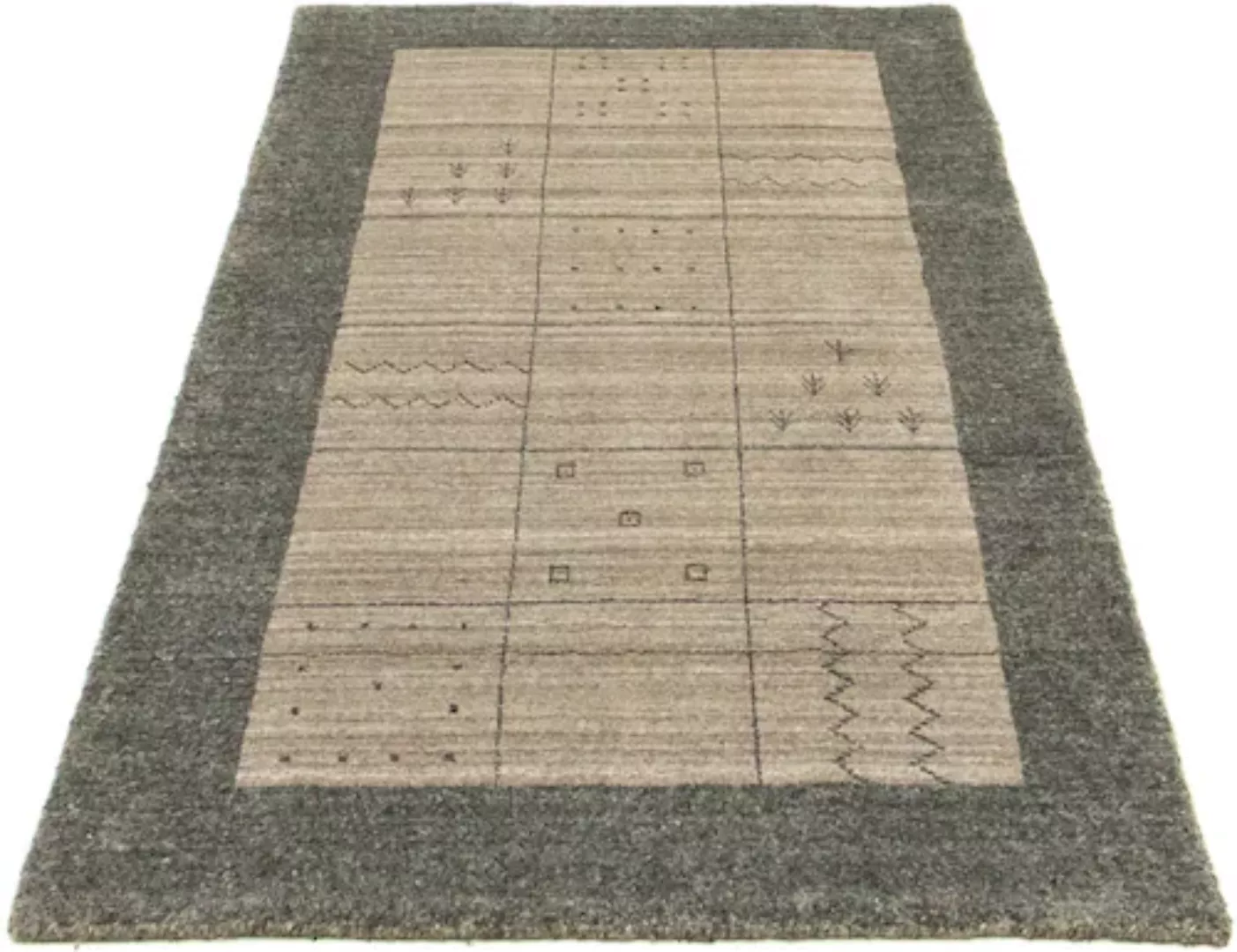 morgenland Wollteppich »Designer Teppich handgeknüpft grau«, rechteckig, ha günstig online kaufen