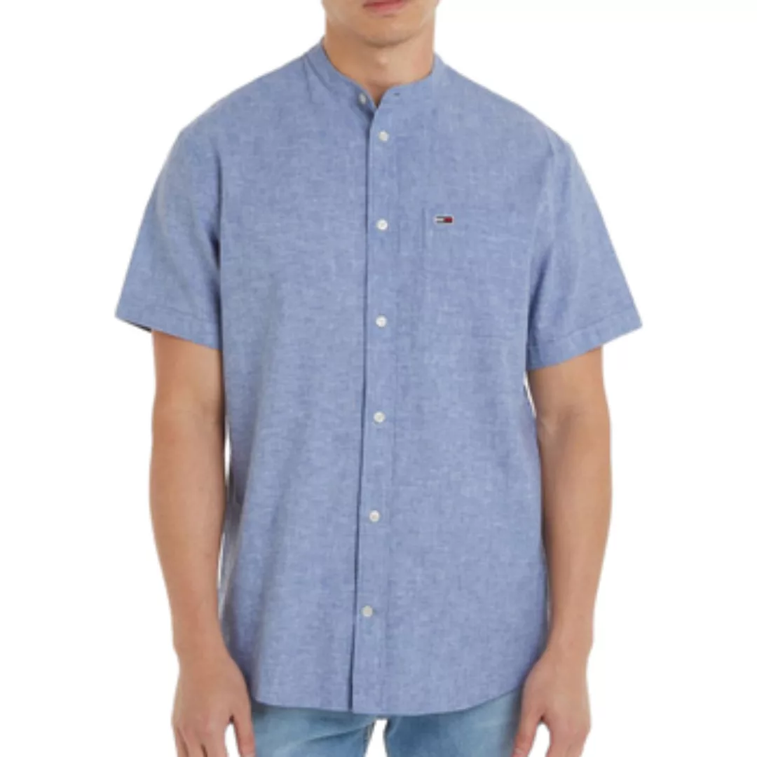 Tommy Jeans Kurzarmhemd TJM REG MAO LINEN BLEND SS SHIRT in melierter Optik günstig online kaufen