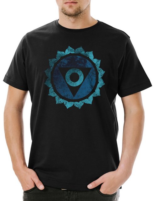 Urban Backwoods Print-Shirt Chakra Vishuddha Herren T-Shirt Hals Kehle Thro günstig online kaufen