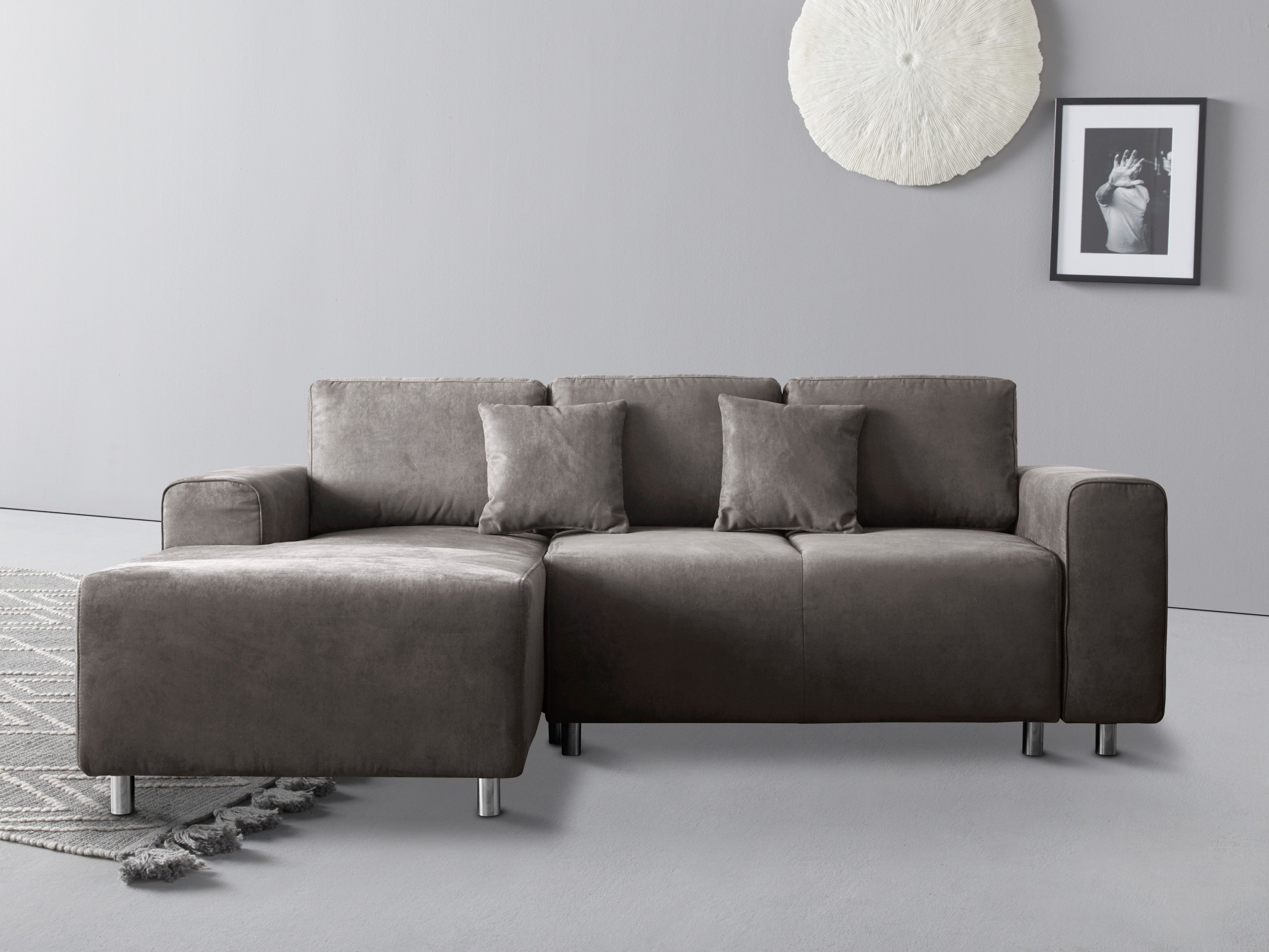 Home affaire Ecksofa "Györ", L-Form, wahlweise mit Bettfunktion und Bettkas günstig online kaufen