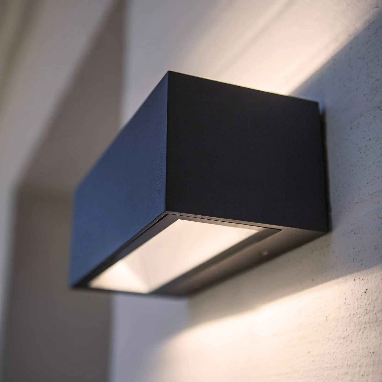 Außenwandlampe Gemini eckig anthrazit 16cm 3.000K günstig online kaufen