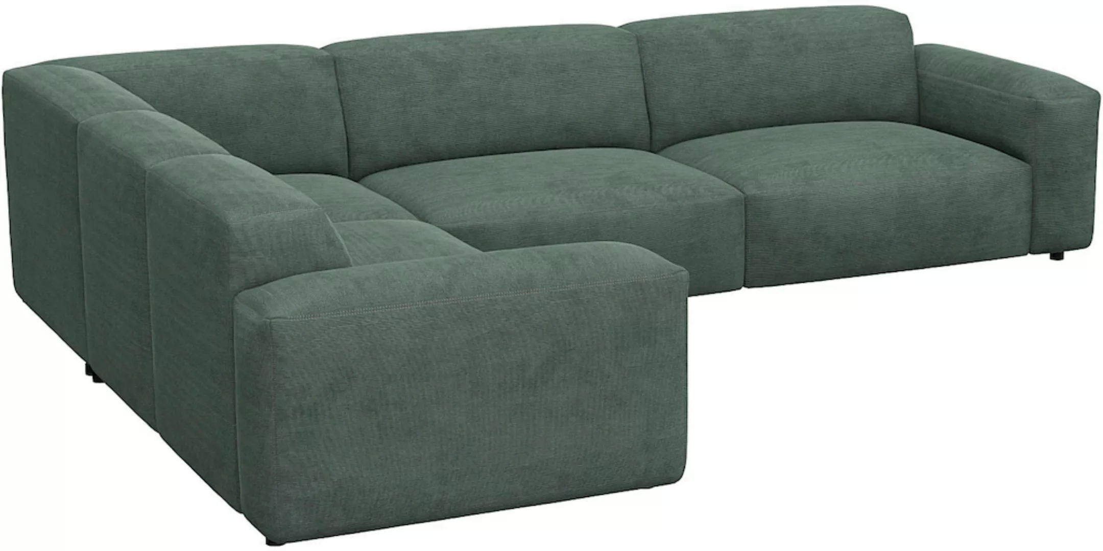 FLEXLUX Ecksofa "Lucera", modern & anschmiegsam, Kaltschaum, Stahl-Wellenun günstig online kaufen