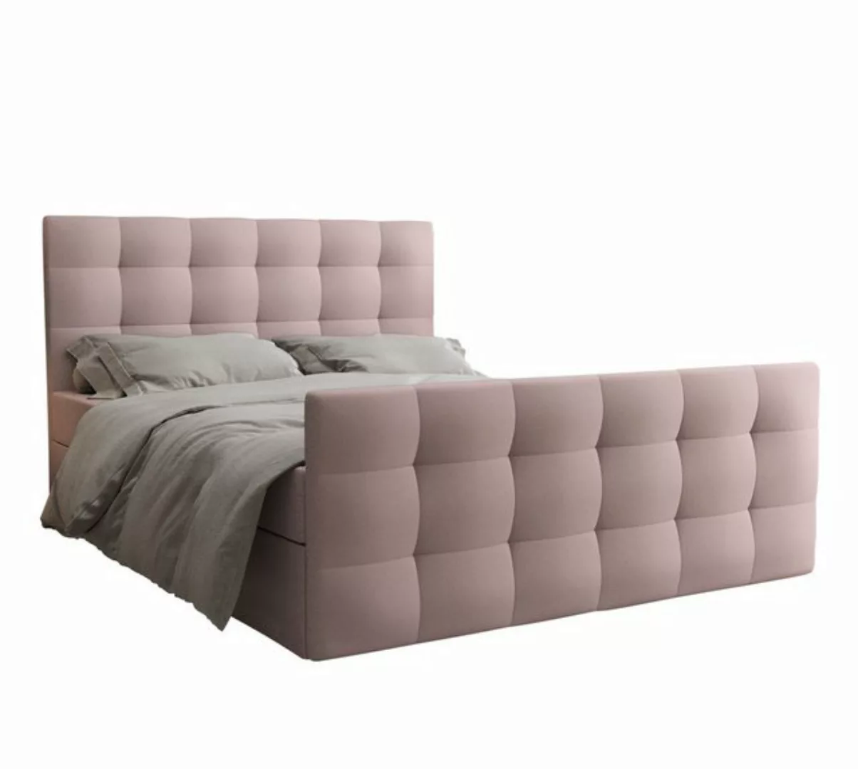 Furnix Boxspringbett MULAN 2 140/160/180x200 Doppelbett gepolstert mit Kopf günstig online kaufen