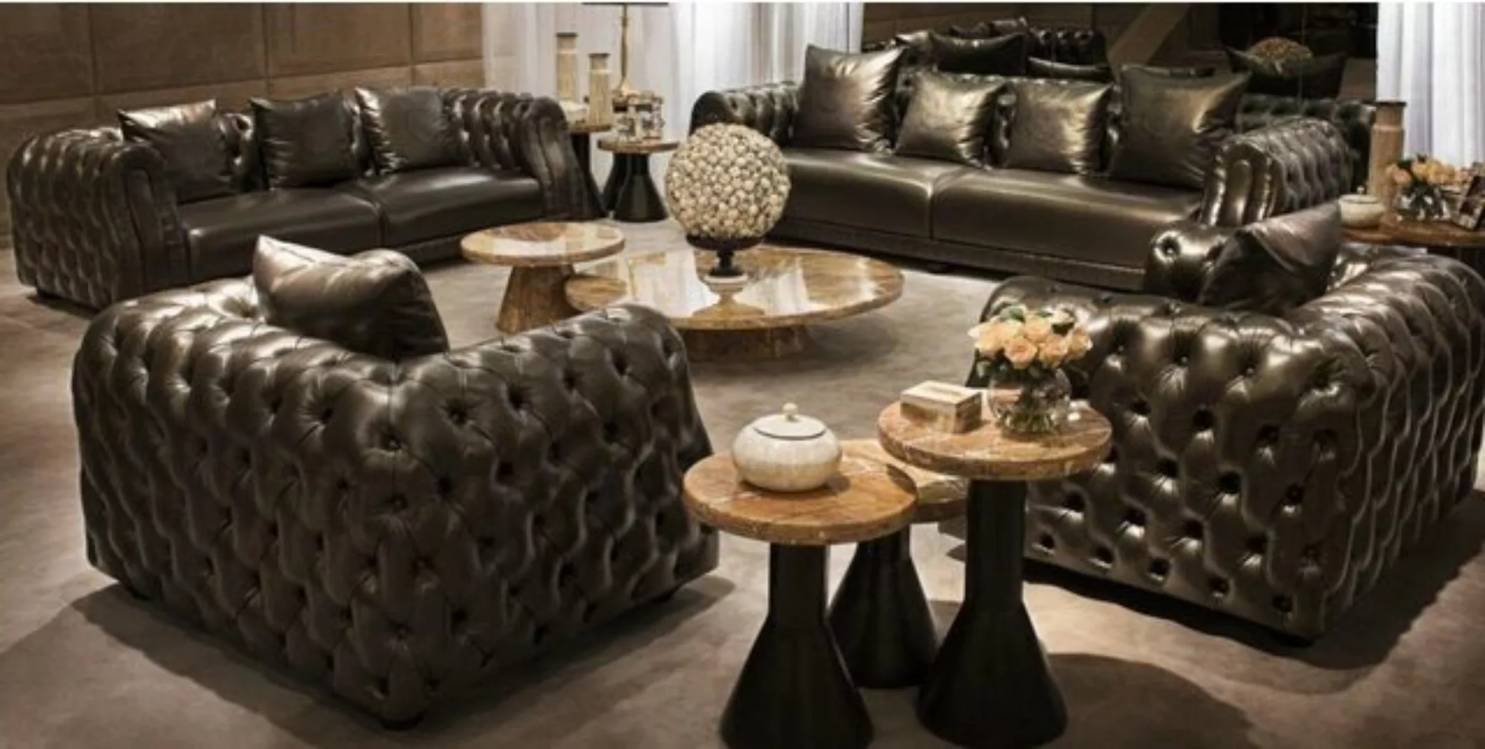 JVmoebel Chesterfield-Sofa, Designer Chesterfield Sofagarnitur Sofa Couch P günstig online kaufen