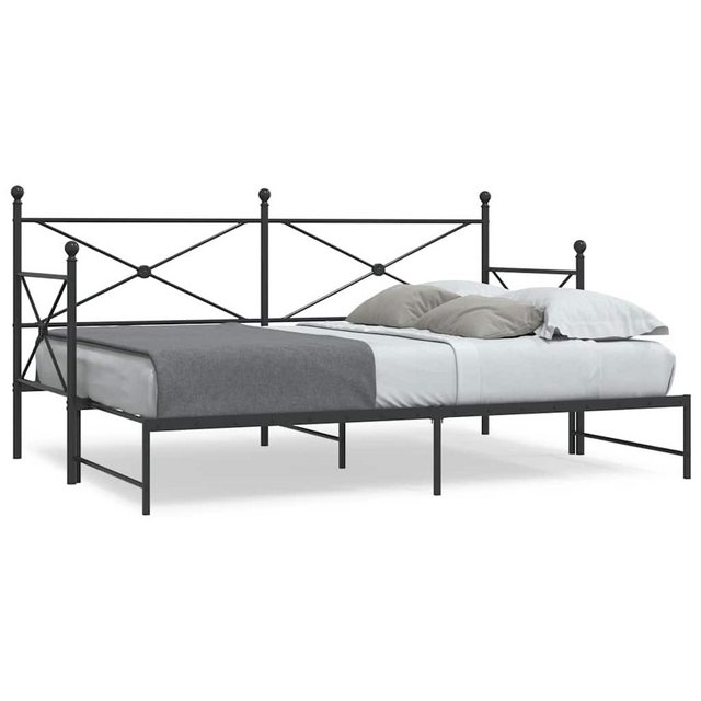 vidaXL Bett, Tagesbett Ausziehbar ohne Matratze Schwarz 90x190 cm Stahl günstig online kaufen