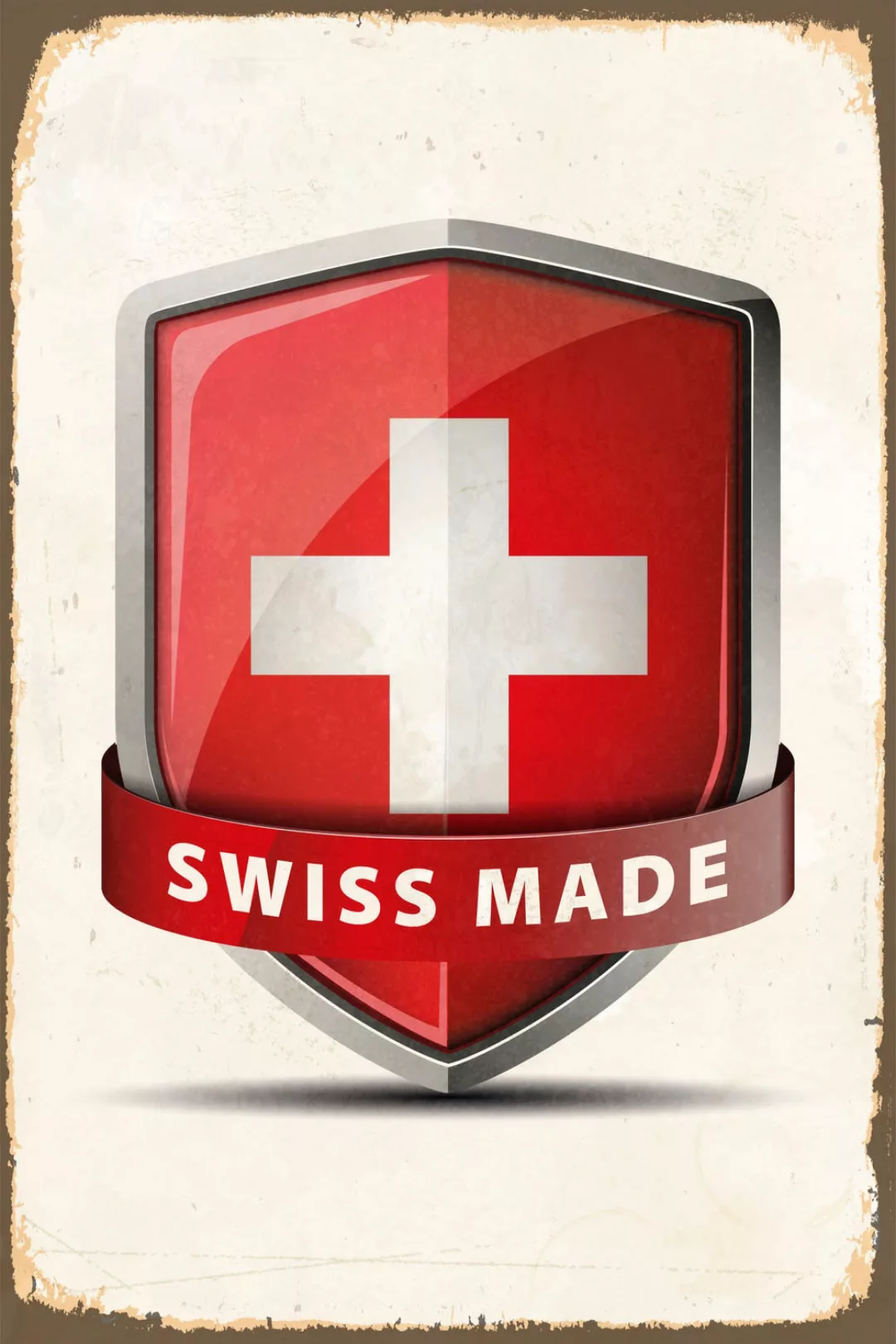 queence Metallbild "Swiss Made", (1 St.), Stahlschilder günstig online kaufen