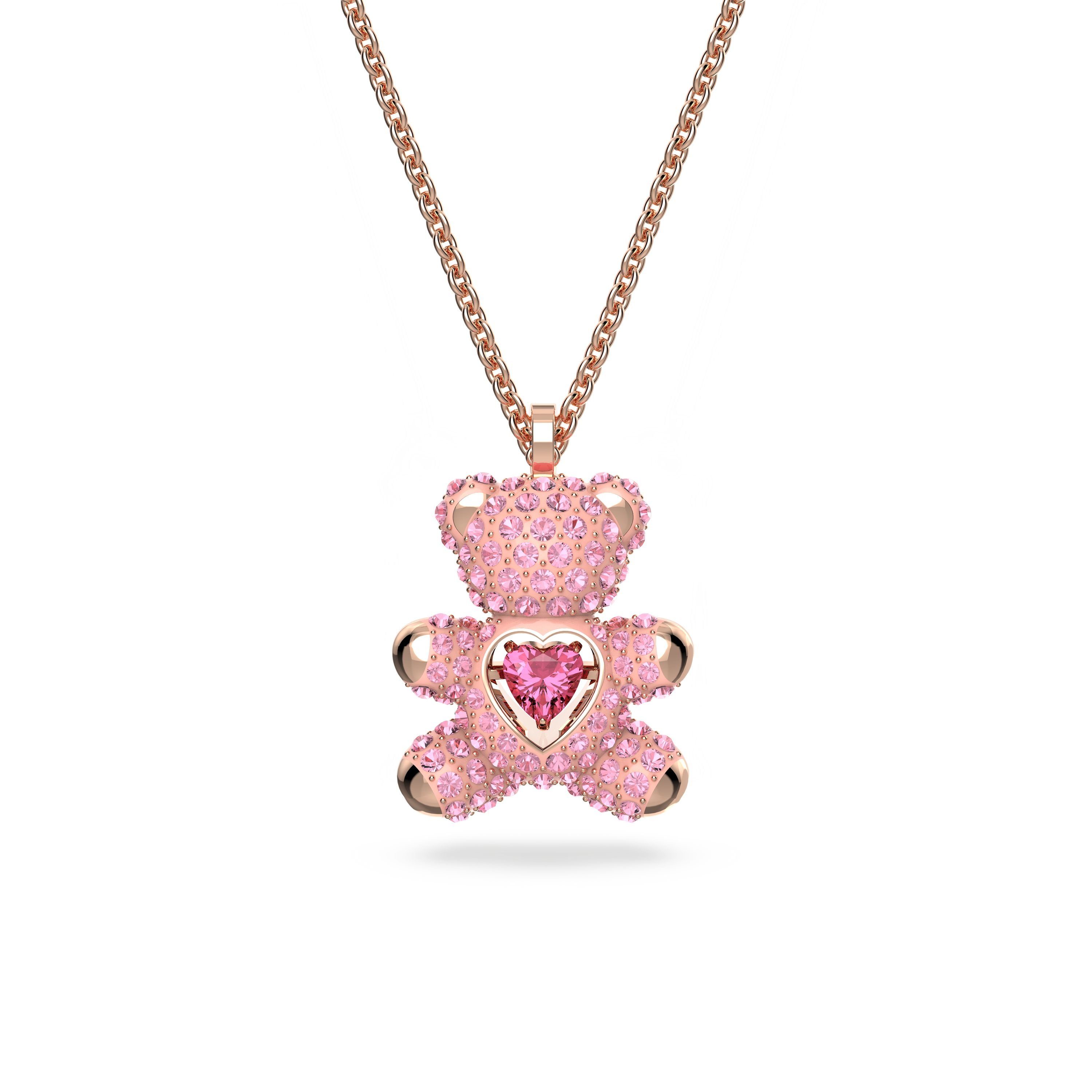 Swarovski Charm-Kette Teddy Anhänger Bär, Rosa, günstig online kaufen