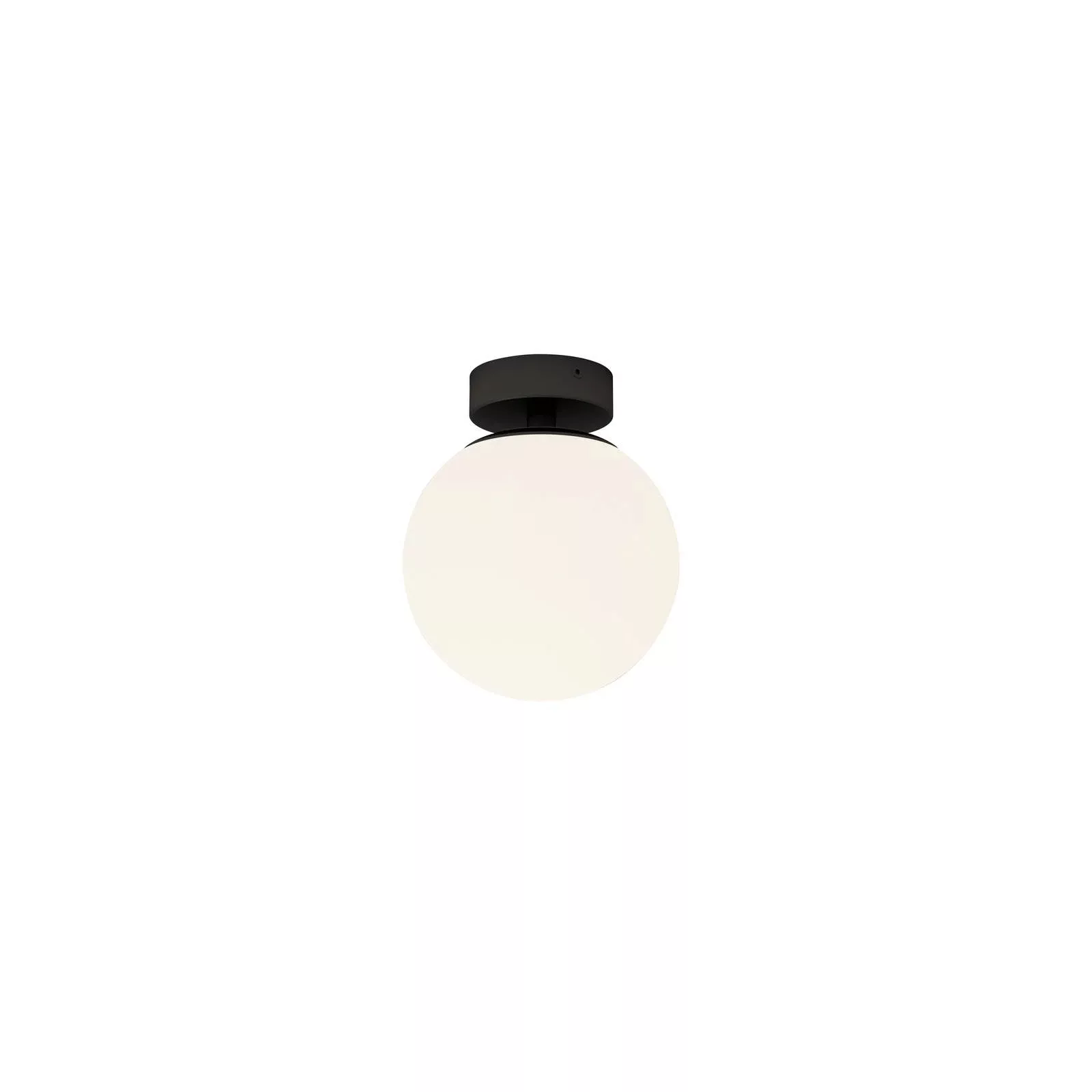 Lucande Deckenlampe Bidolo, schwarz, Glas, Ø 15 cm, IP44 günstig online kaufen