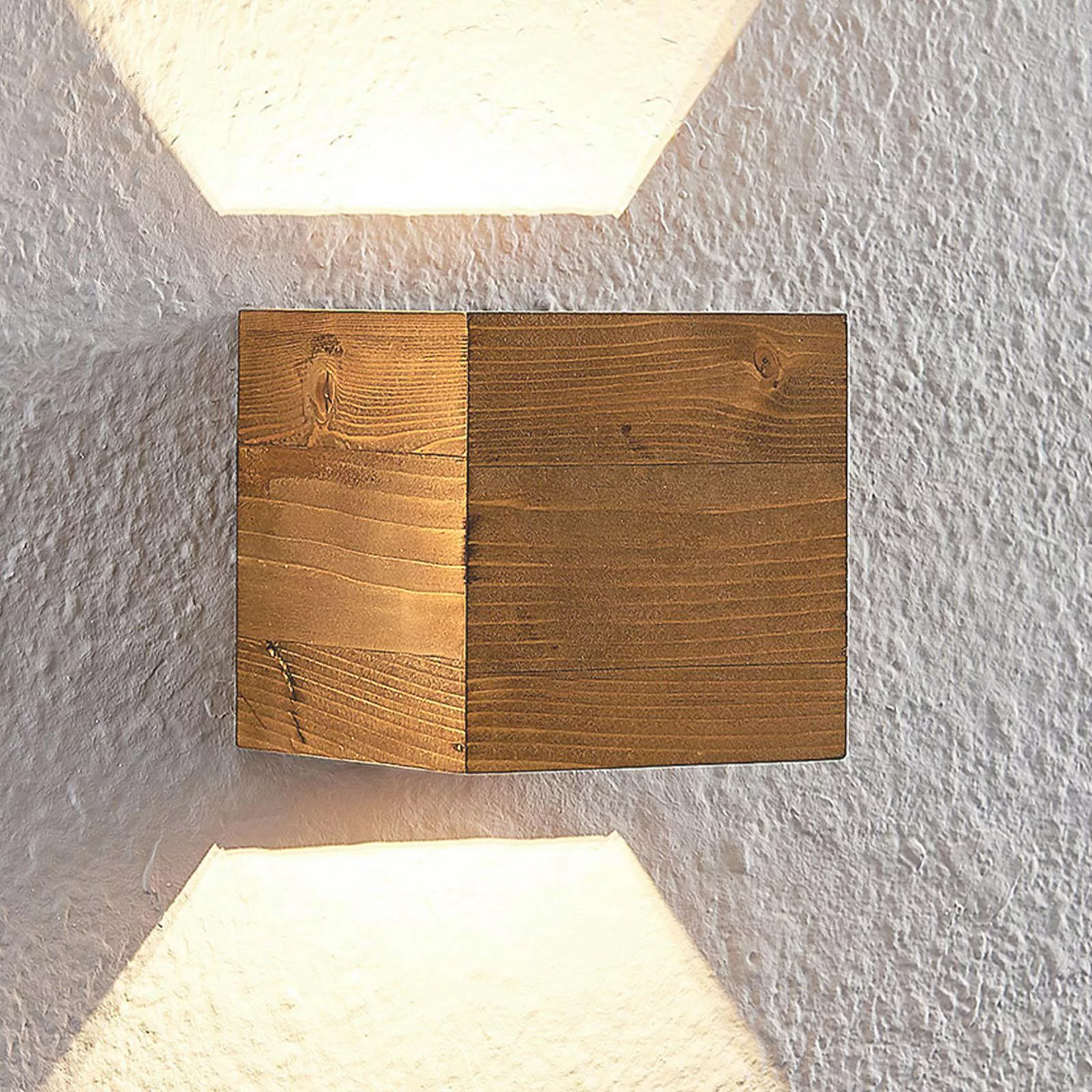 Lindby Benicio Holz-LED-Wandleuchte, eckig, 11 cm günstig online kaufen