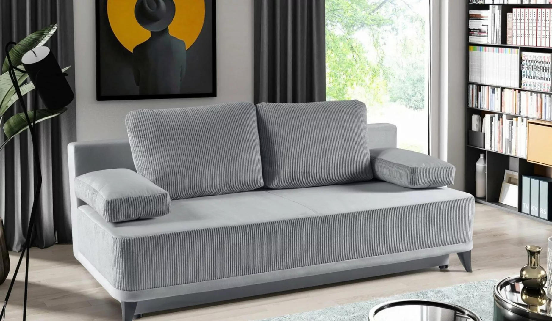 WERK2 Schlafsofa Rosso, 2-Sitzer Sofa und Schlafcouch mit Federkern & Bettk günstig online kaufen