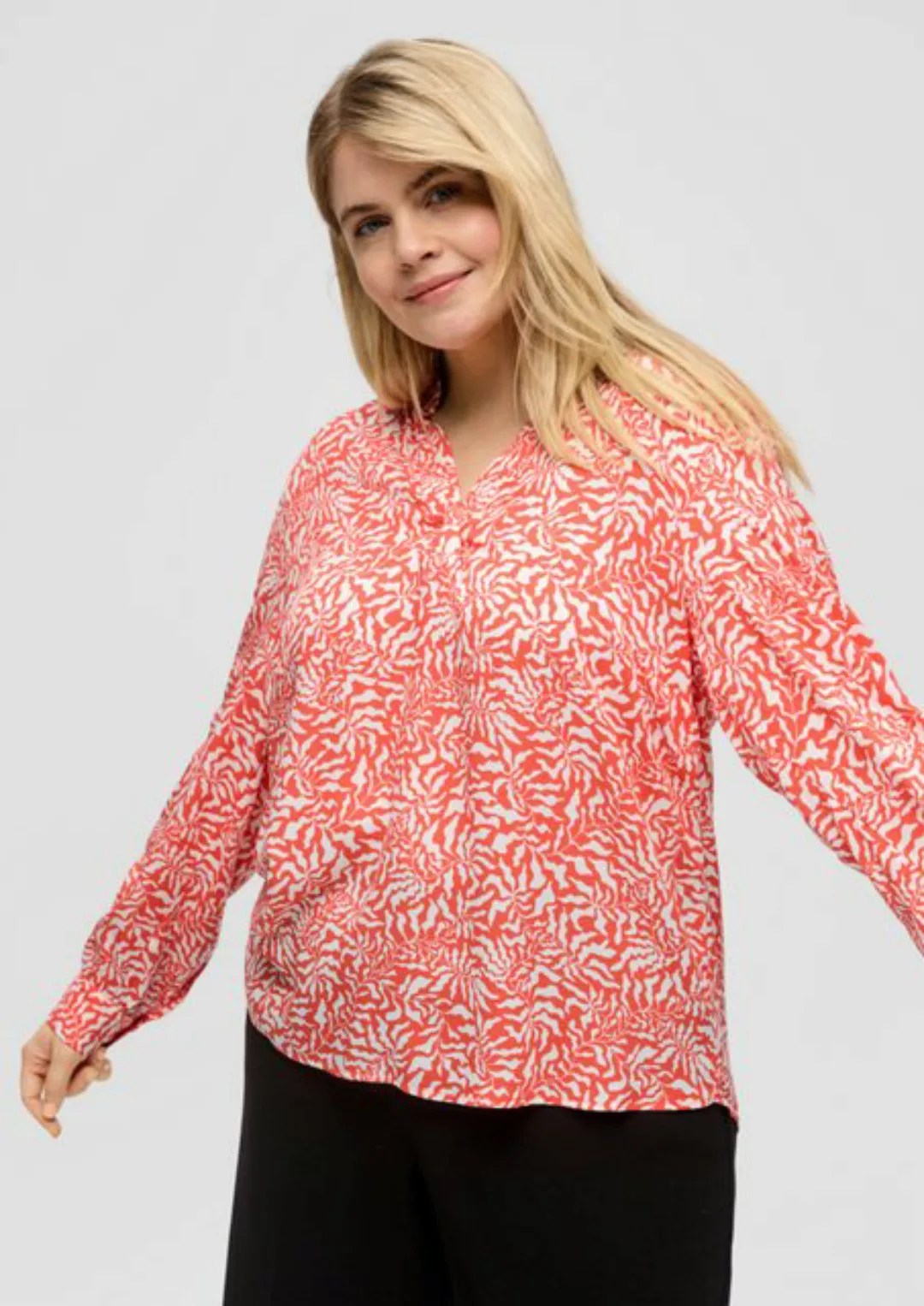 s.Oliver Langarmbluse Viskosebluse mit All-over-Print günstig online kaufen