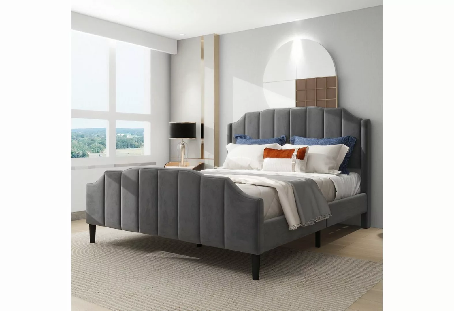 REDOM Polsterbett Doppelbett Bett Funktionsbett Gästebett gepolstert ohne M günstig online kaufen