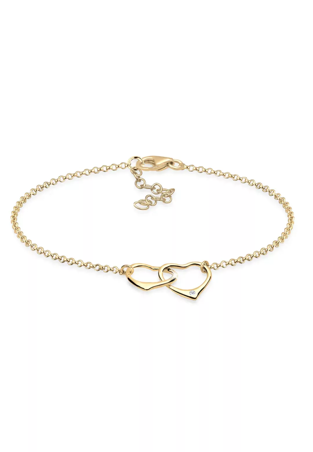 Elli DIAMONDS Armband "Herz Anhänger Liebe Diamant (0.015 ct.) 925 Silber" günstig online kaufen