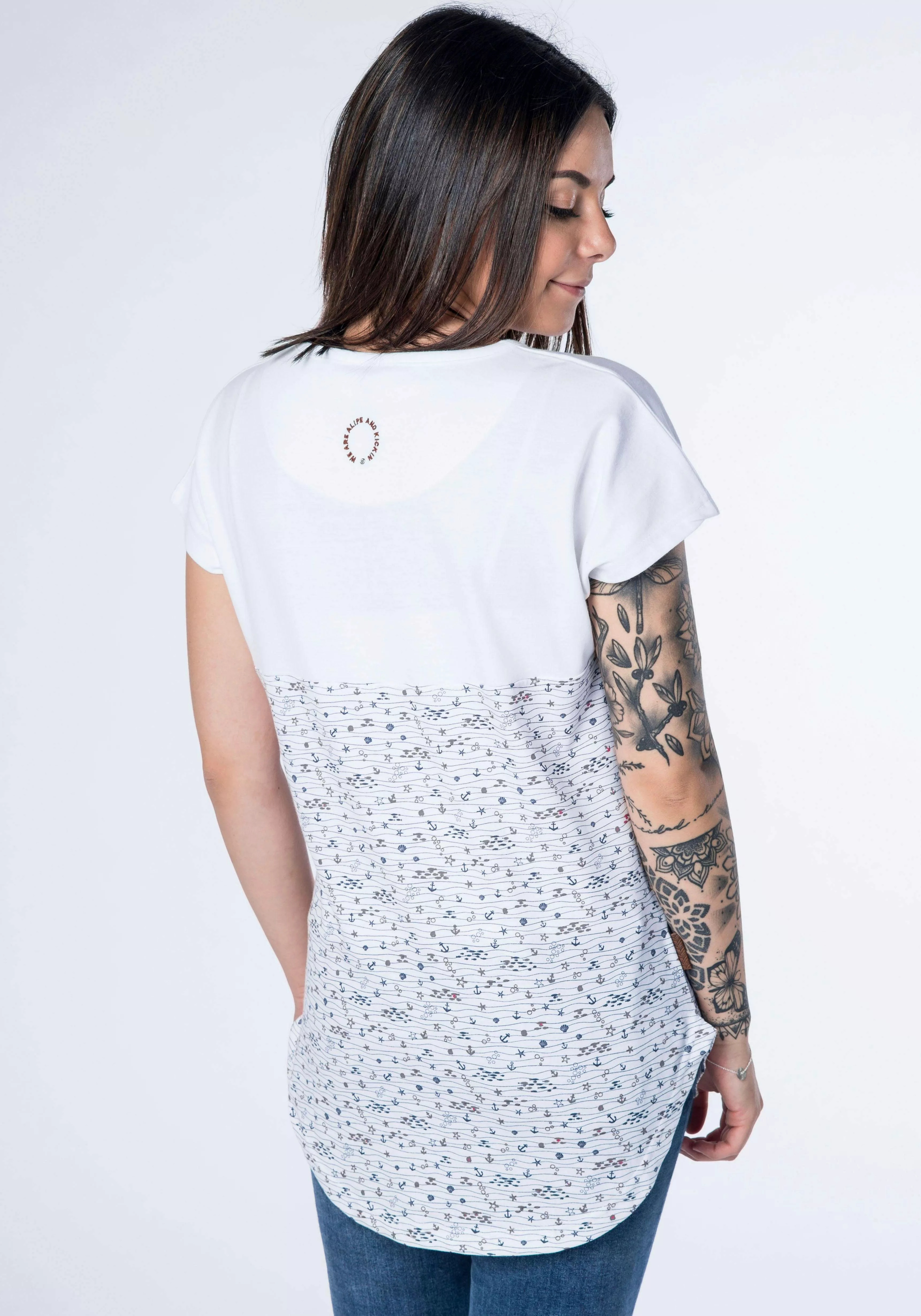 Alife & Kickin T-Shirt trendy Longshirt mit Streifen-oder Musterprints günstig online kaufen