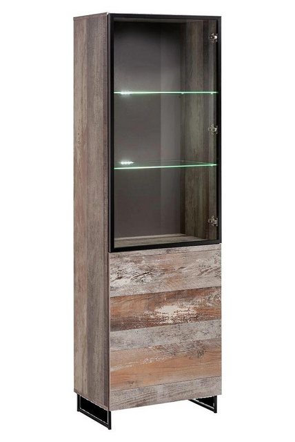 JVmoebel Vitrine Design Holz Moderne Vitrine Neu Möbel Grau Holz Einrichtun günstig online kaufen