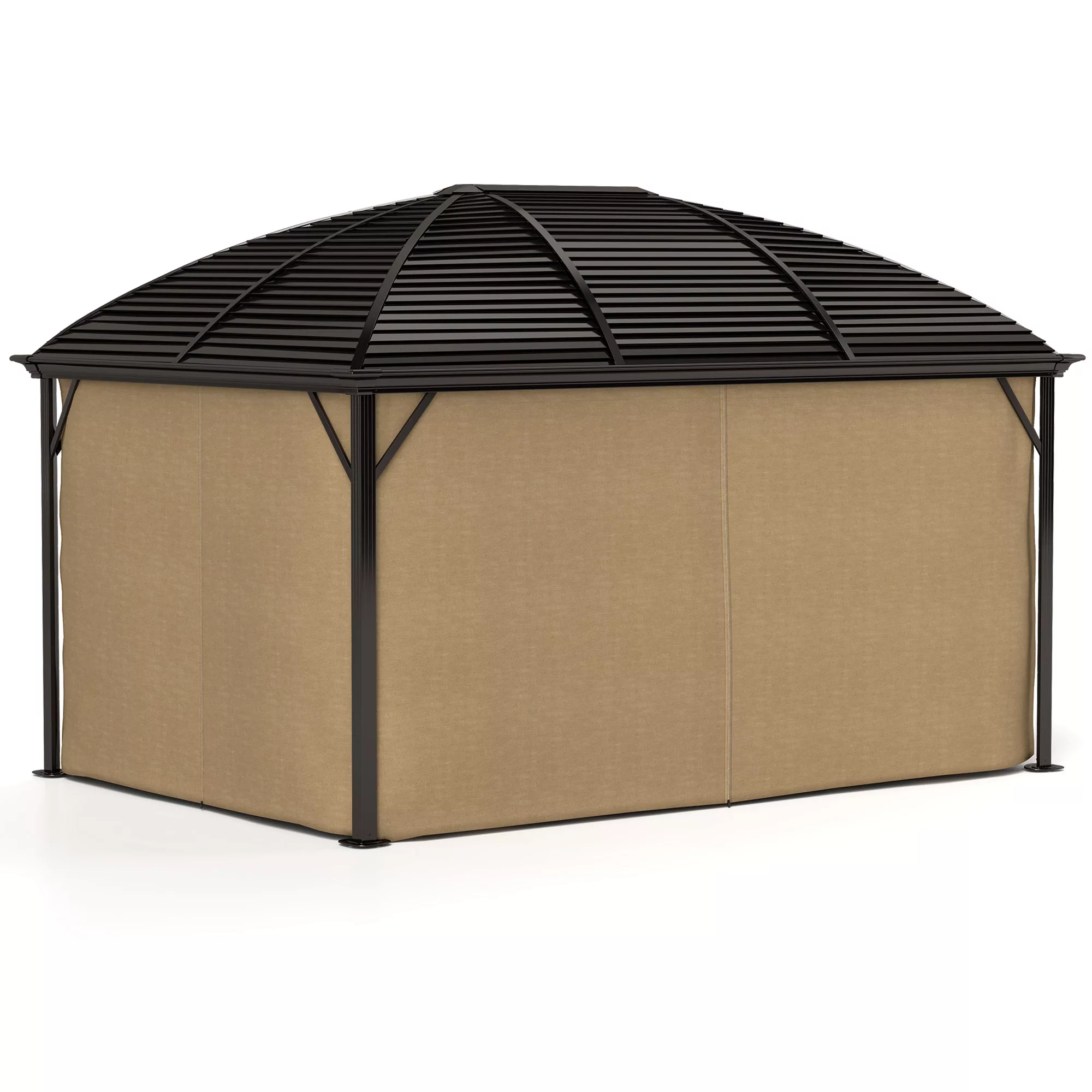 Outsunny Pavillon mit Hardtop, 4x3 m Wasserdicht Stabil Winterfest Gartenpa günstig online kaufen