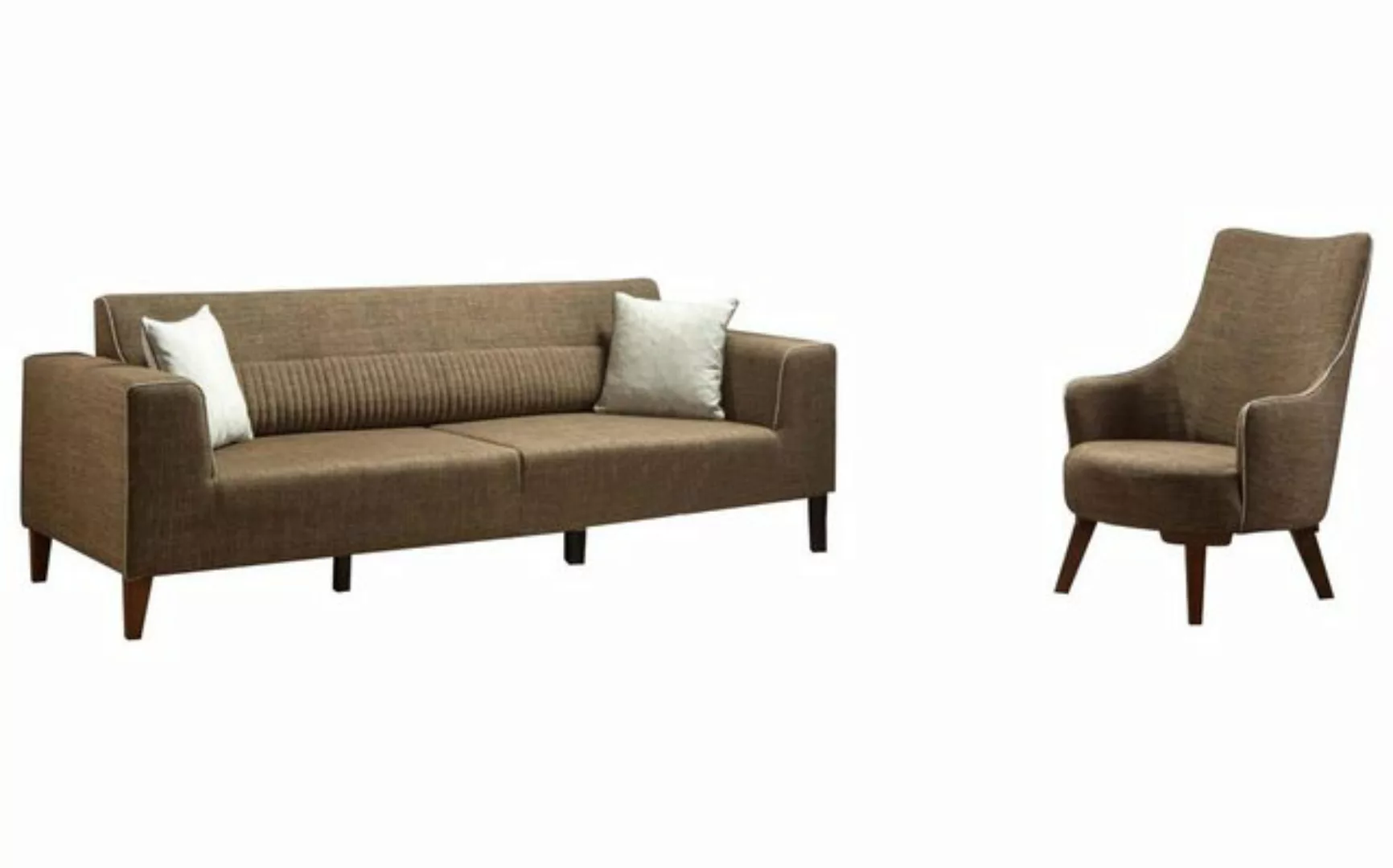 JVmoebel Sofa Braune Sofagarnitur 3+1 Sitz Polster Sofa Polstergarnitur Sof günstig online kaufen